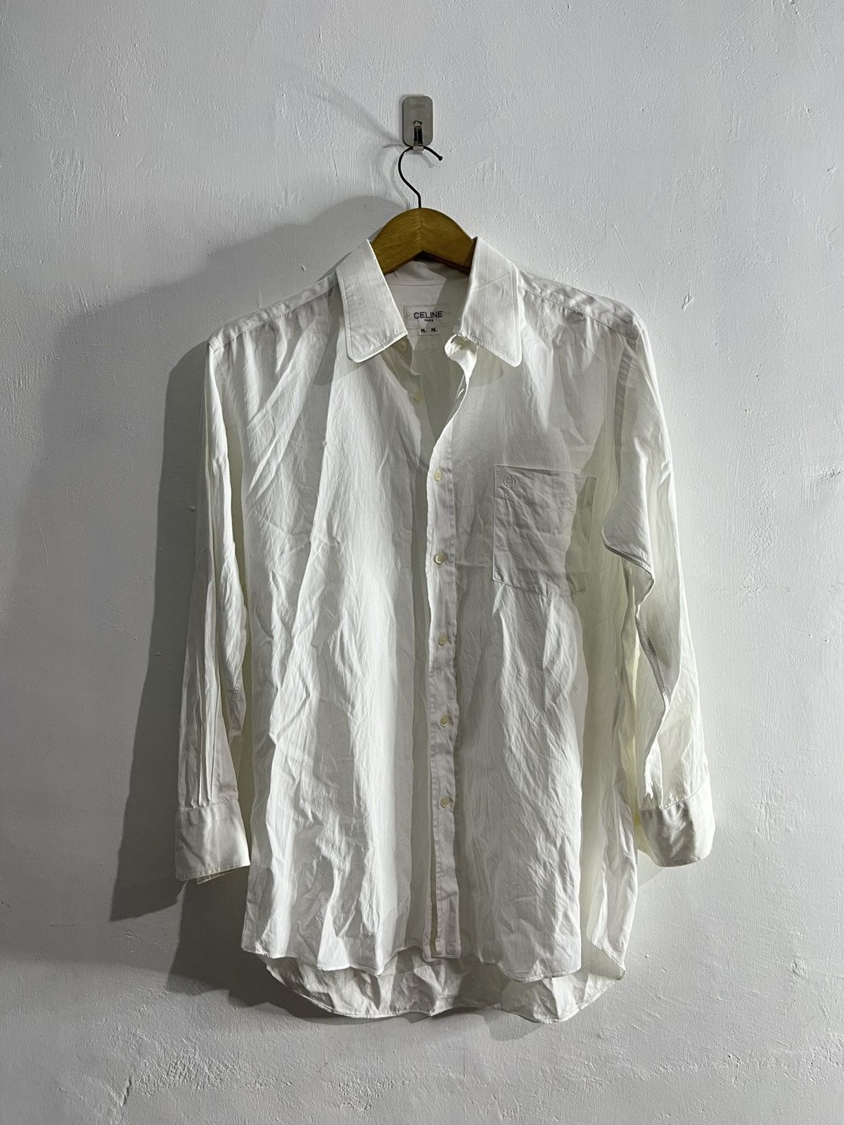 Celine Celine distressed striped button shirt Size US M / EU 48-50 / 2 - 1 Thumbnail