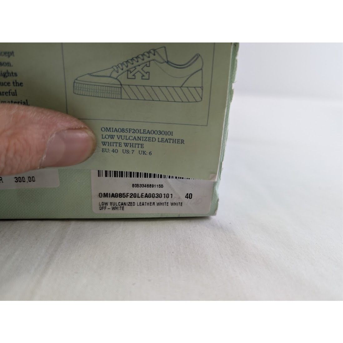 Off-White o1rshd1 Low Vulcanized Leather Sneakers in White 40 Size US 7 / EU 40 - 23 Thumbnail