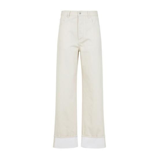 デニム・ジーパン BOTTEGA VENETA Women Denim Pants 38914010 824659 V5DV0 9247 Bottega Veneta Intrecciato Suede Pocket Straight-Leg Denim