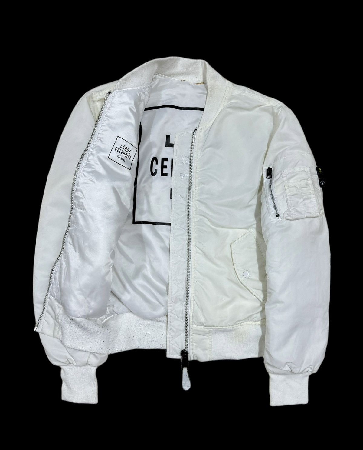 Alpha Industries Alpha Industries X Larne White Ma-1 Bomber Jacket Size US M / EU 48-50 / 2 - 3 Thumbnail