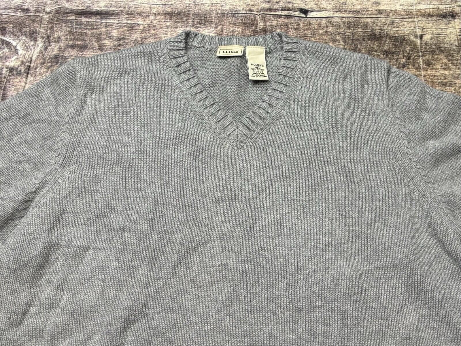 L.L. Bean LL Bean Sweater Womens Medium Cotton V-Neck Pullover Y2K Size M / US 6-8 / IT 42-44 - 4 Thumbnail