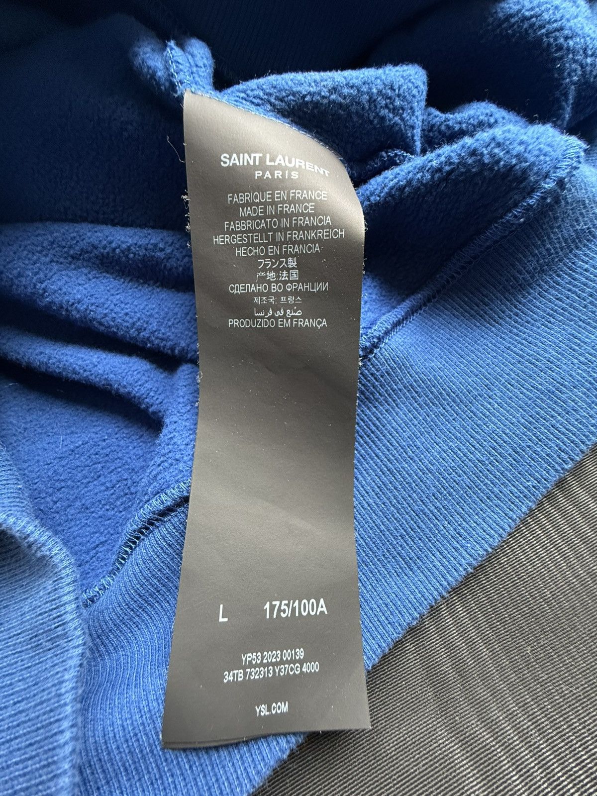 Saint Laurent Paris $1.5k FW23 Saint Laurent logo blue hoodie Grail L Size US L / EU 52-54 / 3 - 23 Thumbnail