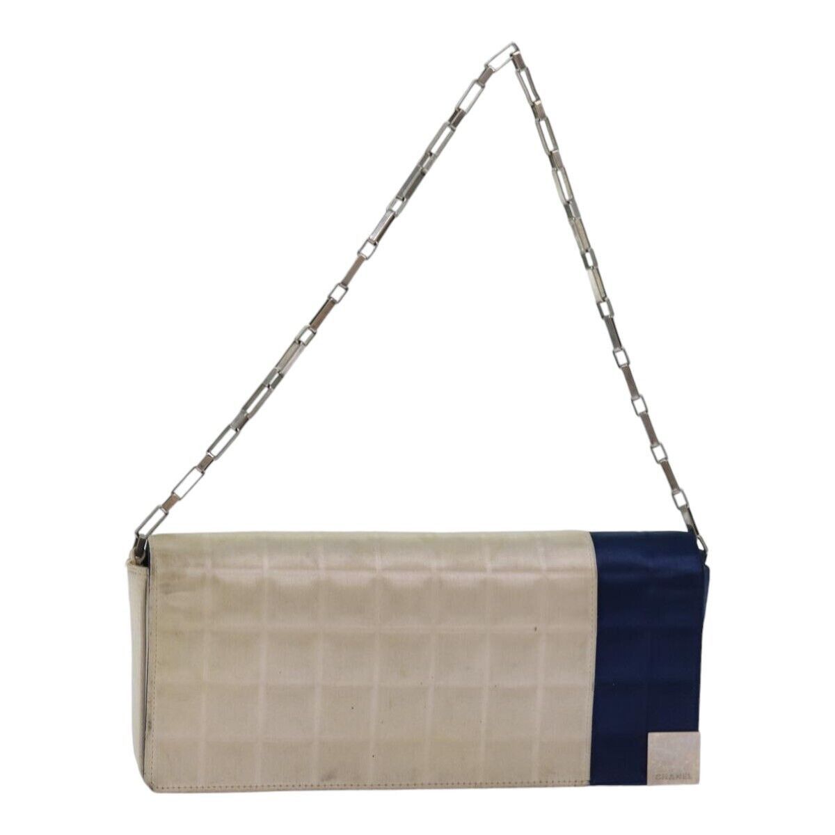 Chanel CHANEL Choco Bar Chain Hand Bag Satin Beige Size ONE SIZE - 1 Thumbnail