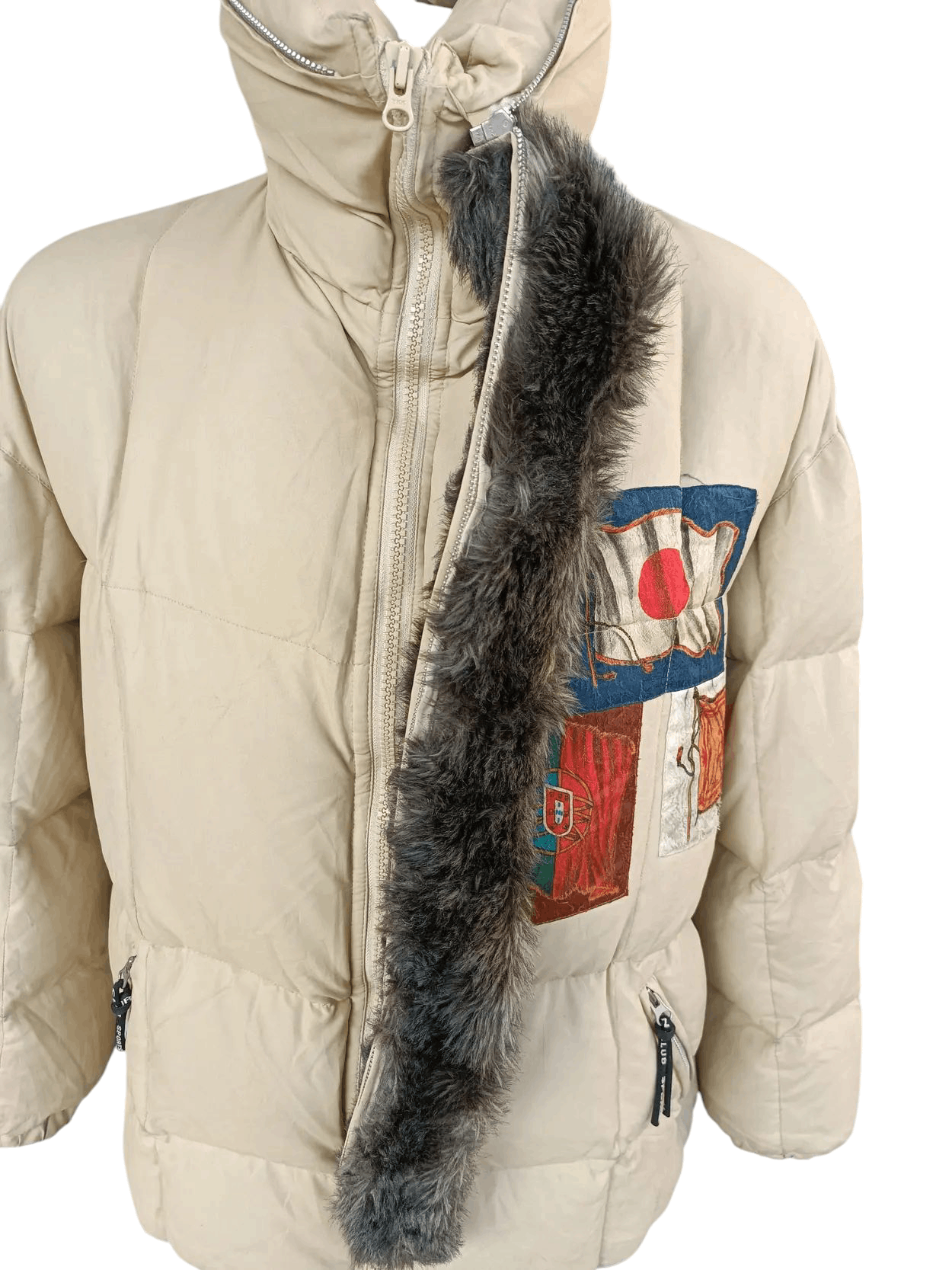 Japanese Brand Nicole Club For Men Winter Fur Hoodie Bomber Jacket