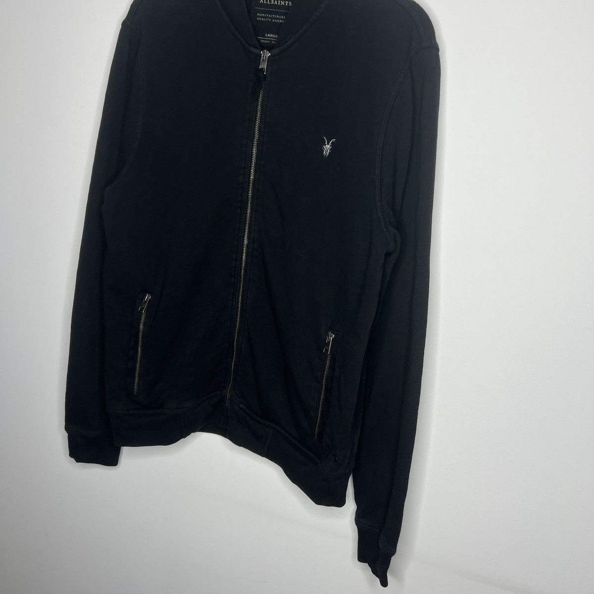 Allsaints × Designer AllSaints Raven Y2K Logo Black Zip Up Sweatshirt Size US L / EU 52-54 / 3 - 2 Thumbnail