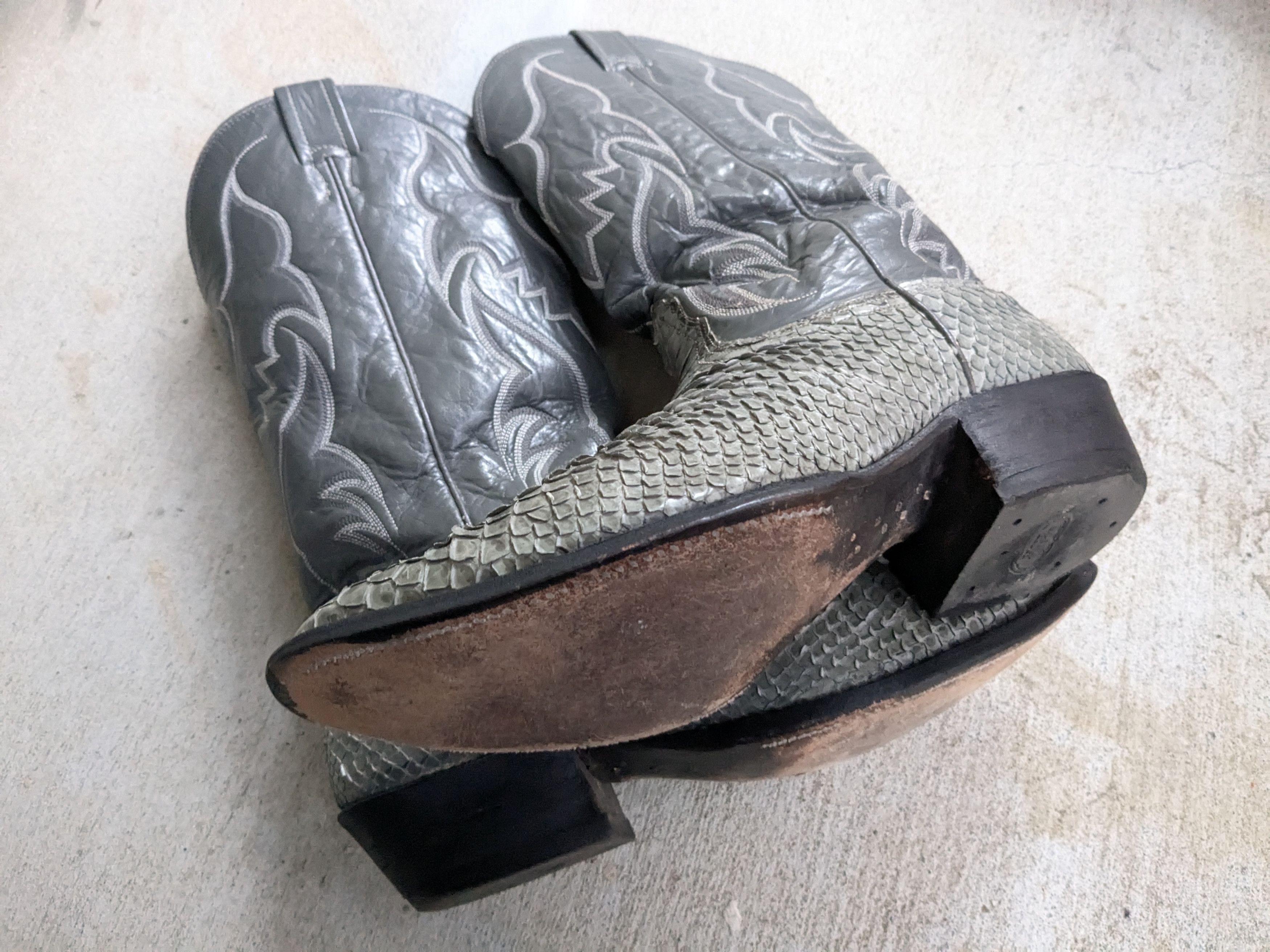 Nocona Nocona Cowboy Boots Gray 10 D Snakeskin Leather USA Size US 10 / EU 43 - 11 Thumbnail