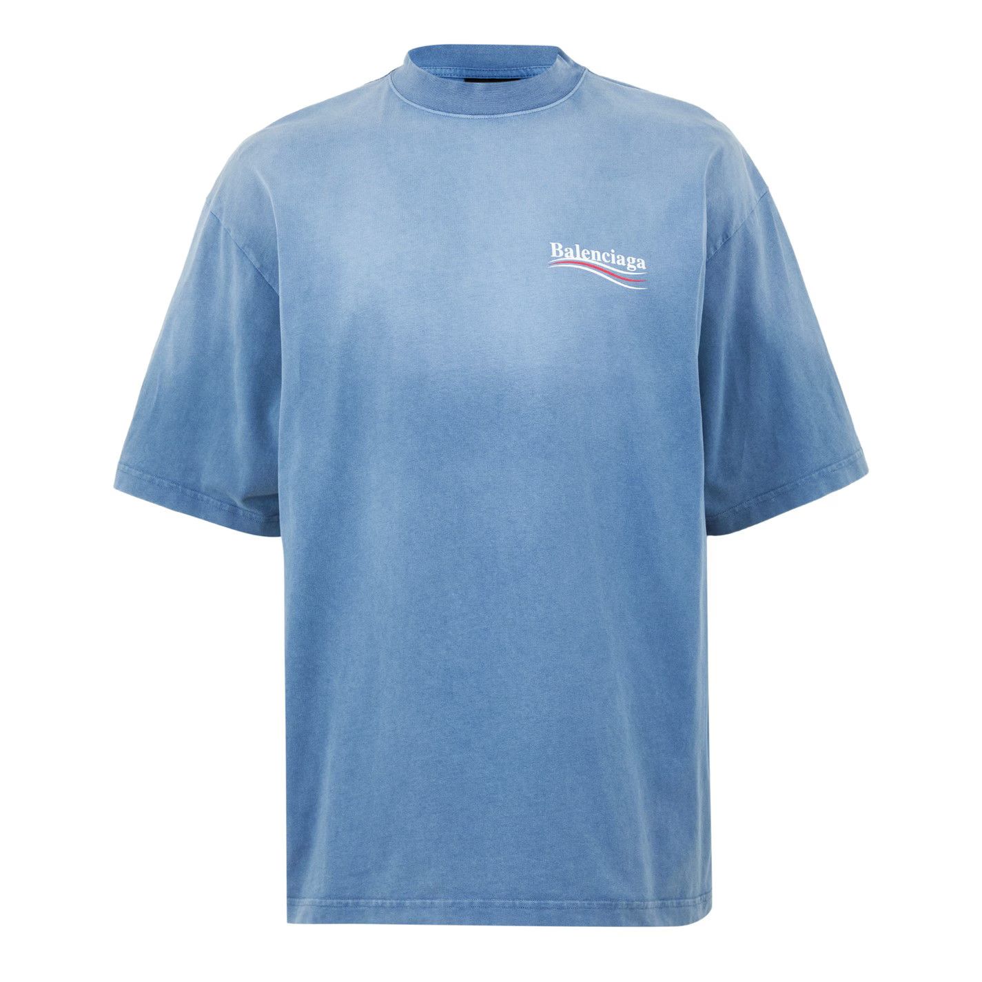 Balenciaga o1g2r1mq0226 Political Campaign T-Shirt In Faded Blue Size US M / EU 48-50 / 2 - 1 Thumbnail