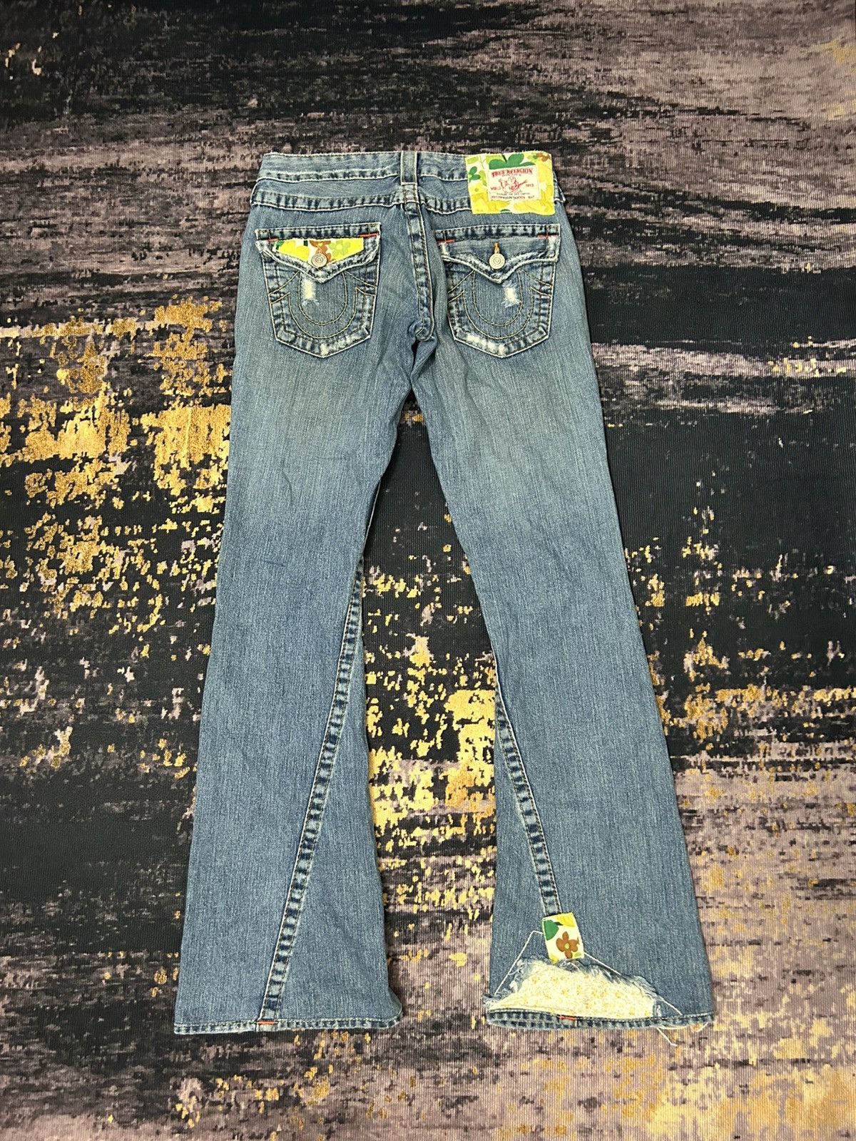 True Religion True Religion Patch work Spiral Flare Jeans Size US 27 - 3 Thumbnail