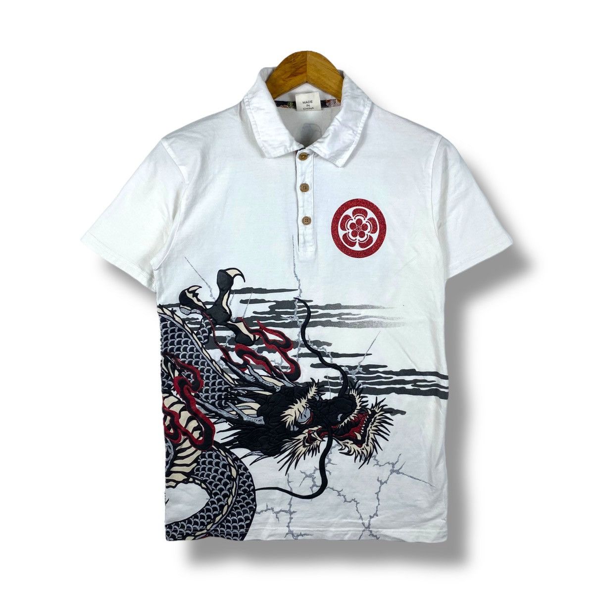 Japanese Brand × Vintage Japanese Brand CURE ALL Mystical Dragon Graphic Polo Shirt Size US L / EU 52-54 / 3 - 1 Thumbnail