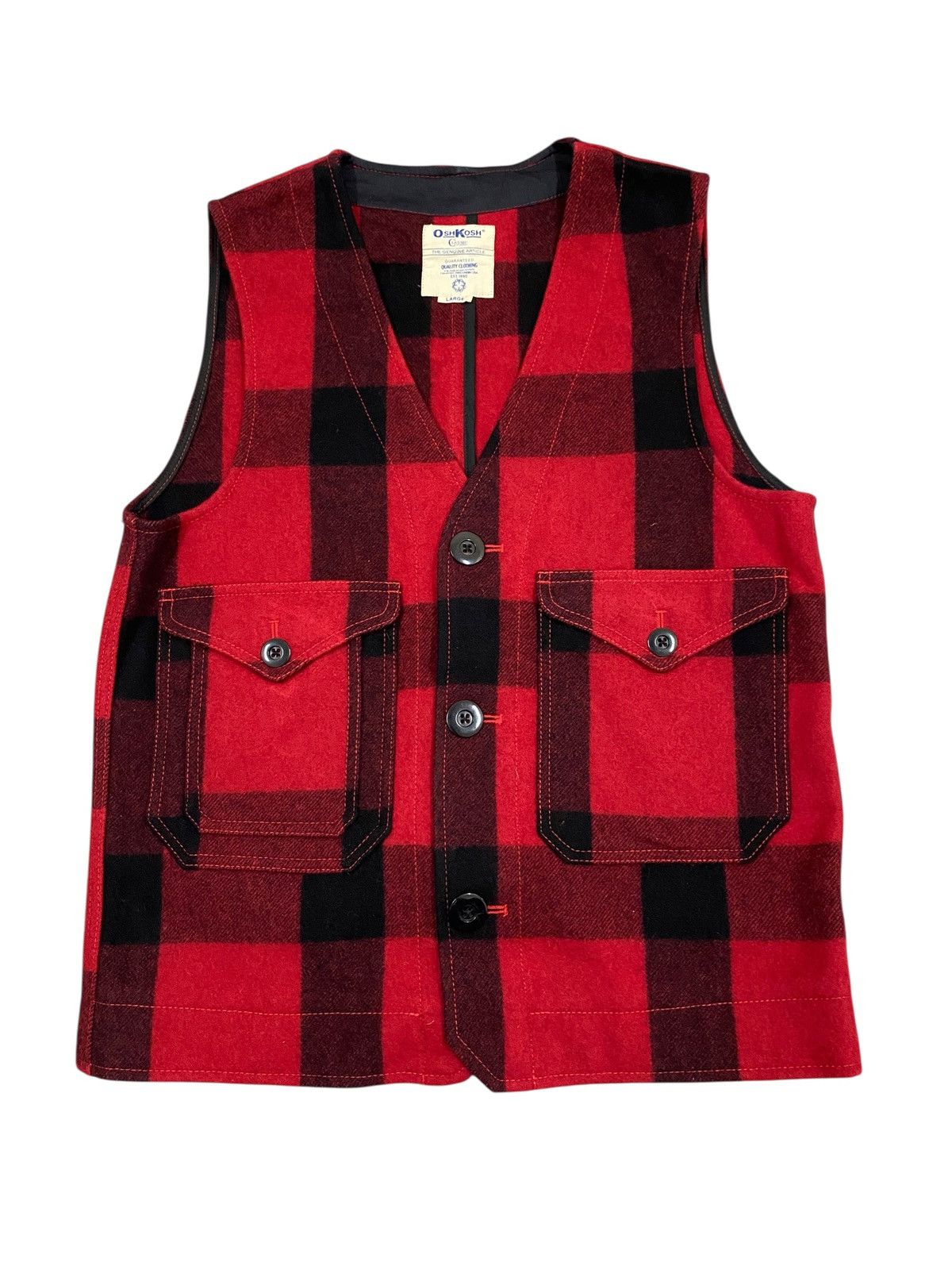 Oshkosh Vtg OshKosh Classic Wool - Vest Jacket Size US L / EU 52-54 / 3 - 2 Thumbnail