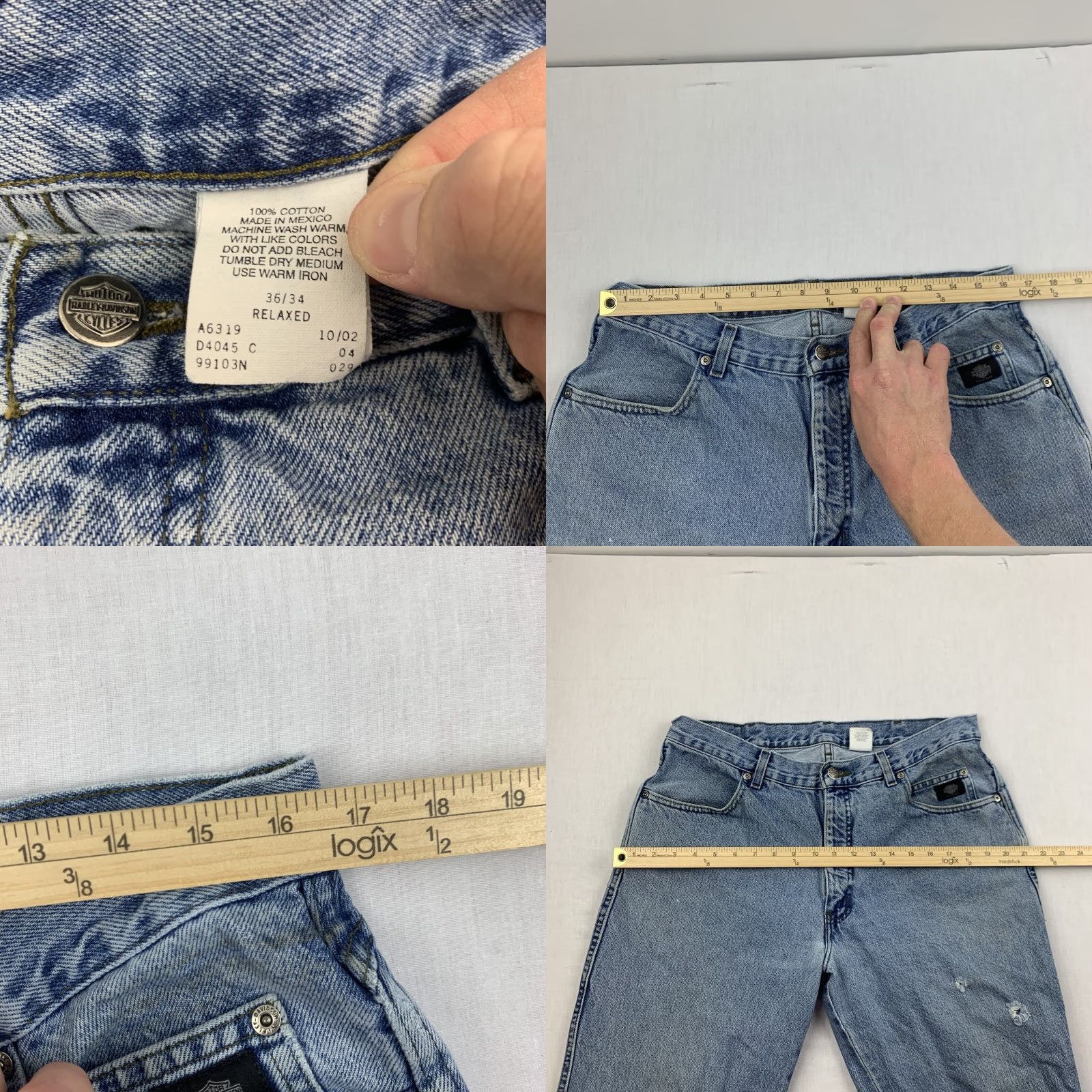 Harley Davidson VINTAGE Harley-Davidson Jeans Adult 36x34 Blue Biker Grunge 90s Mens Jeans Regular 36x34 Blue Harley-Davidson Size US 36 / EU 52 - 8 Thumbnail