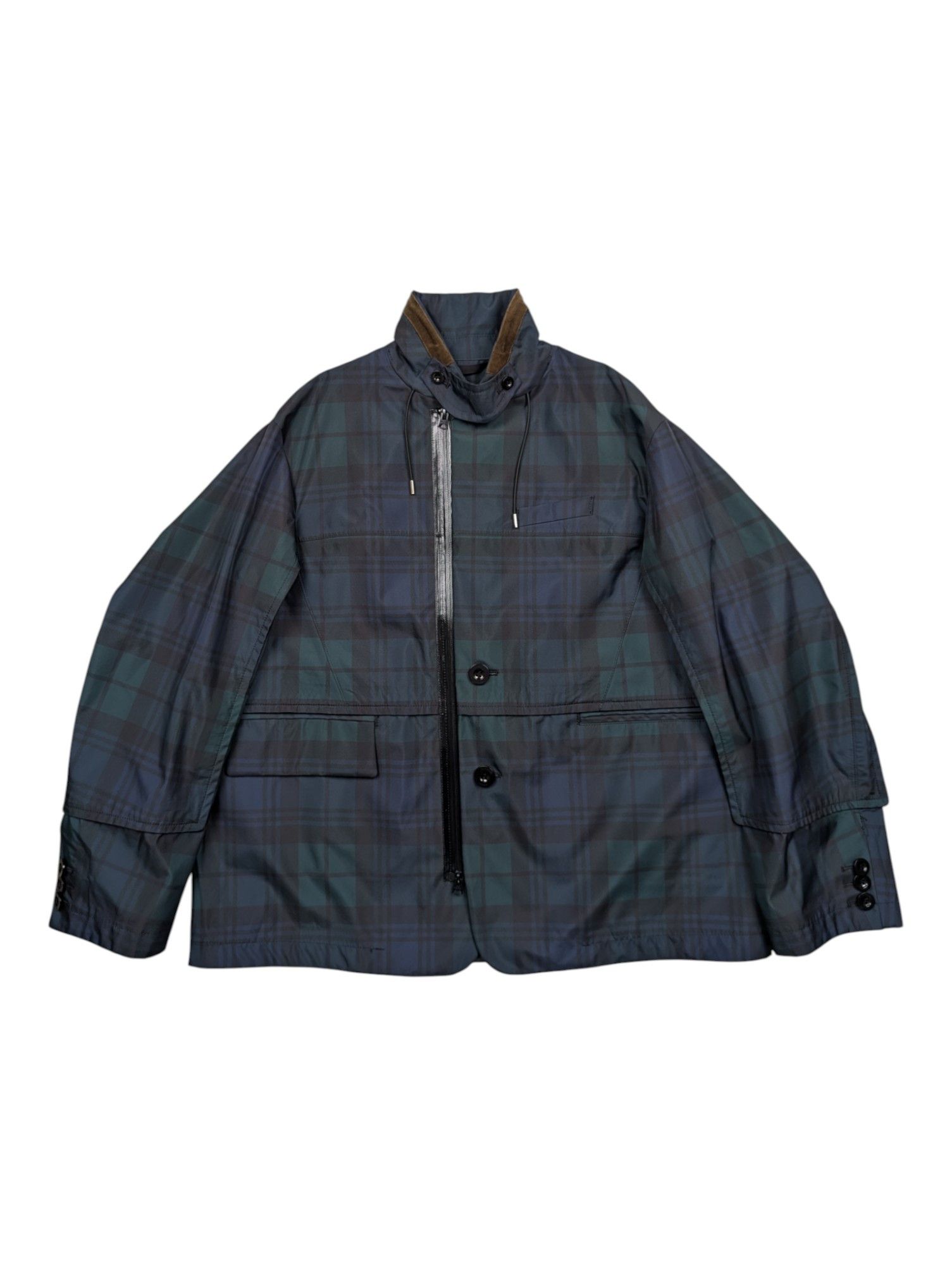 Sacai Sacai Blue And Green Plaid Jacket Size US S / EU 44-46 / 1 - 1 Thumbnail