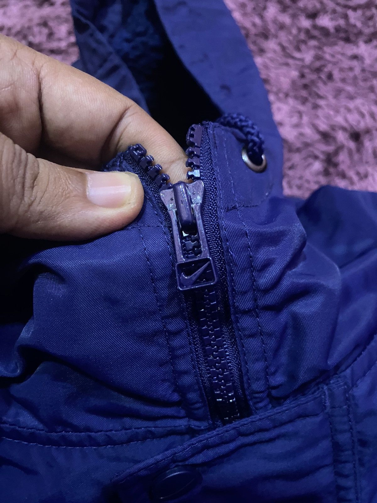 Nike × Vintage Vintage 90s Nike Parkas Long Jacket Back Big Swoosh Size US L / EU 52-54 / 3 - 7 Thumbnail