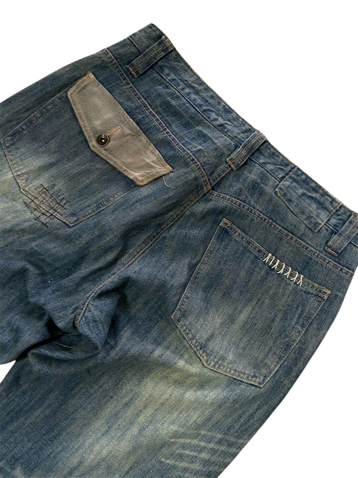 If Six Was Nine 🔥 HOT🔥 DISTRESSED PatchWk Boro Denim Avant Garde Punk Gothic Size US 34 / EU 50 - 6 Thumbnail