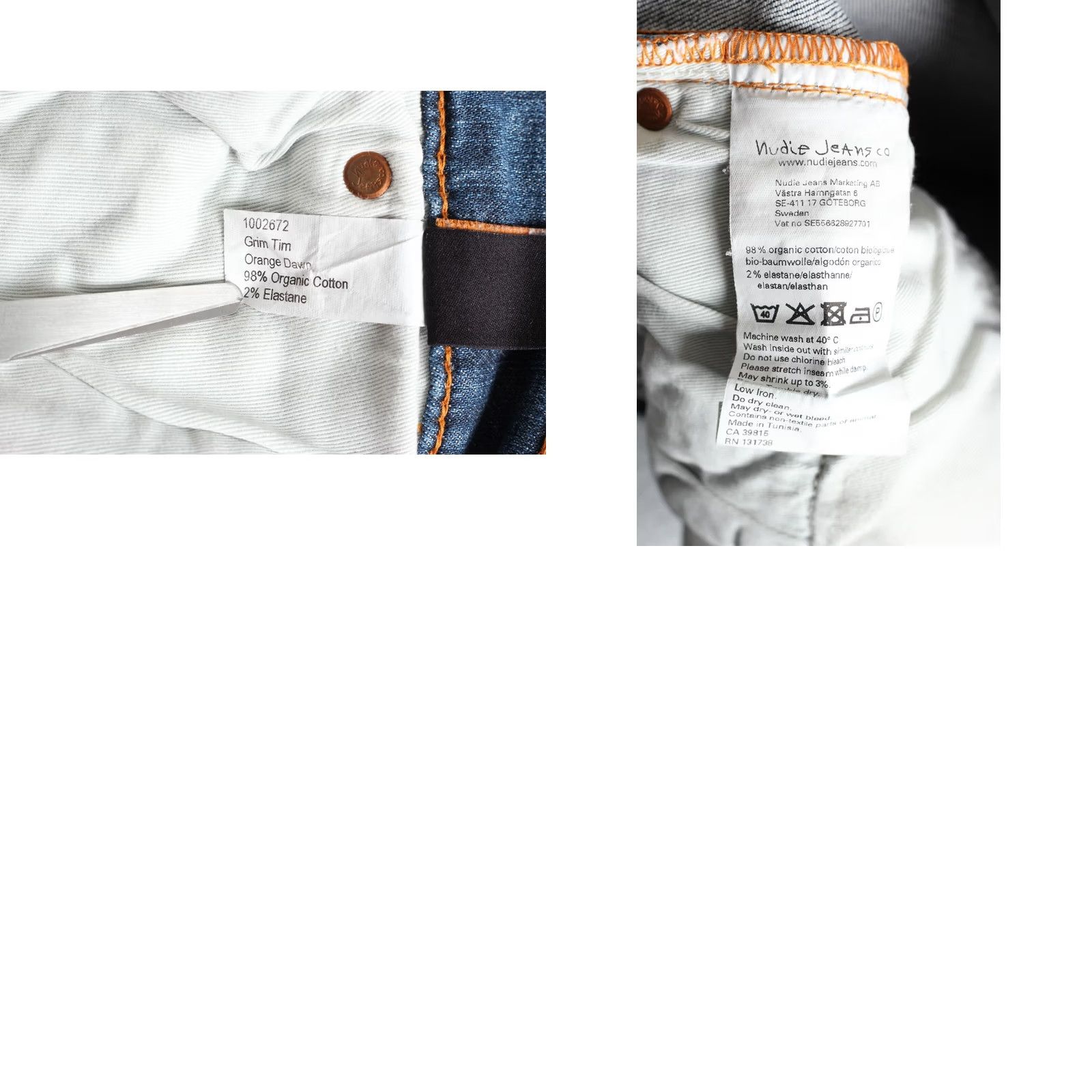 Nudie Jeans NUDIE JEANS GRIM TIM Jeans Men Slim Straight Stretch W30 L32 Blue 5-Pocket Denim 30/32 Medium Rise 10-12in Adult Mens Size US 30 / EU 46 - 8 Thumbnail