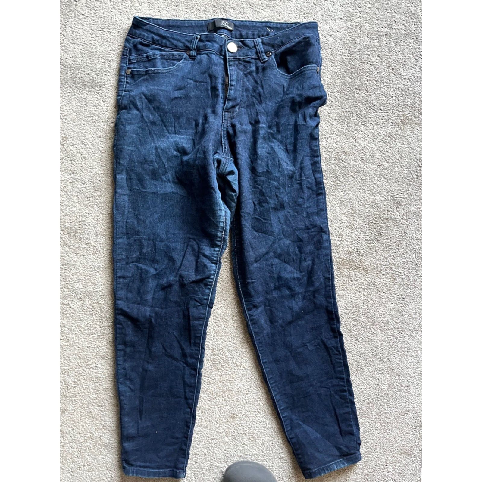 Vintage 1822 Denim Womens Size 12 Blue Skinny Ankle Crop Mid Rise Jeans with Zip Cuffs Size 34" / US 12 / IT 48 - 3 Thumbnail