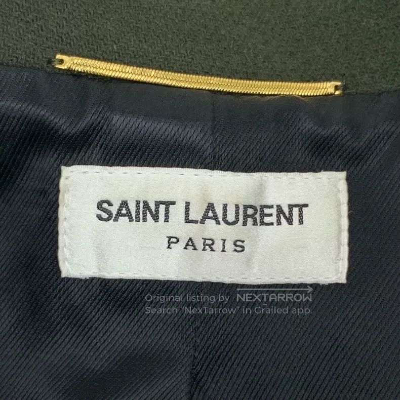 Saint Laurent Paris Saint Laurent Paris Dark Green Wool Collar Long-Sleeve Jac Size XS / US 0-2 / IT 36-38 - 5 Thumbnail