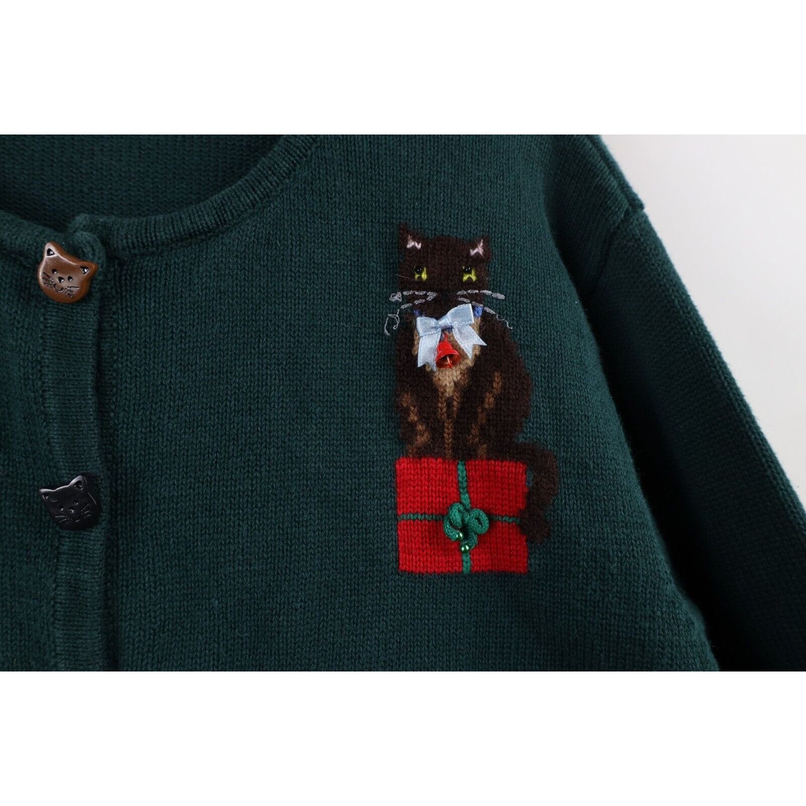 Vintage Vintage Y2K 2001 Christmas Cat Bells Knit Cardigan Sweater Size 3XL / US 20-22 - 5 Thumbnail