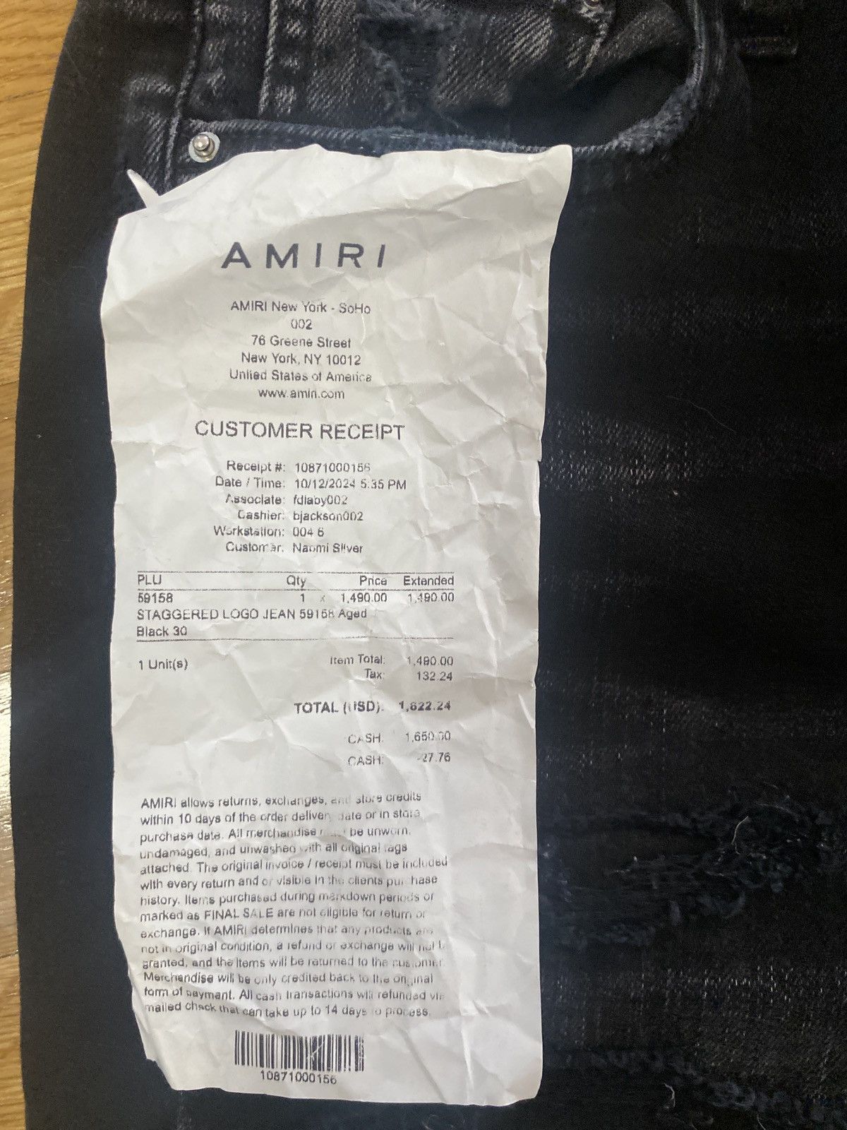 Amiri × Vintage Amiri staggered logo aged skinny jeans Size US 29 - 7 Thumbnail