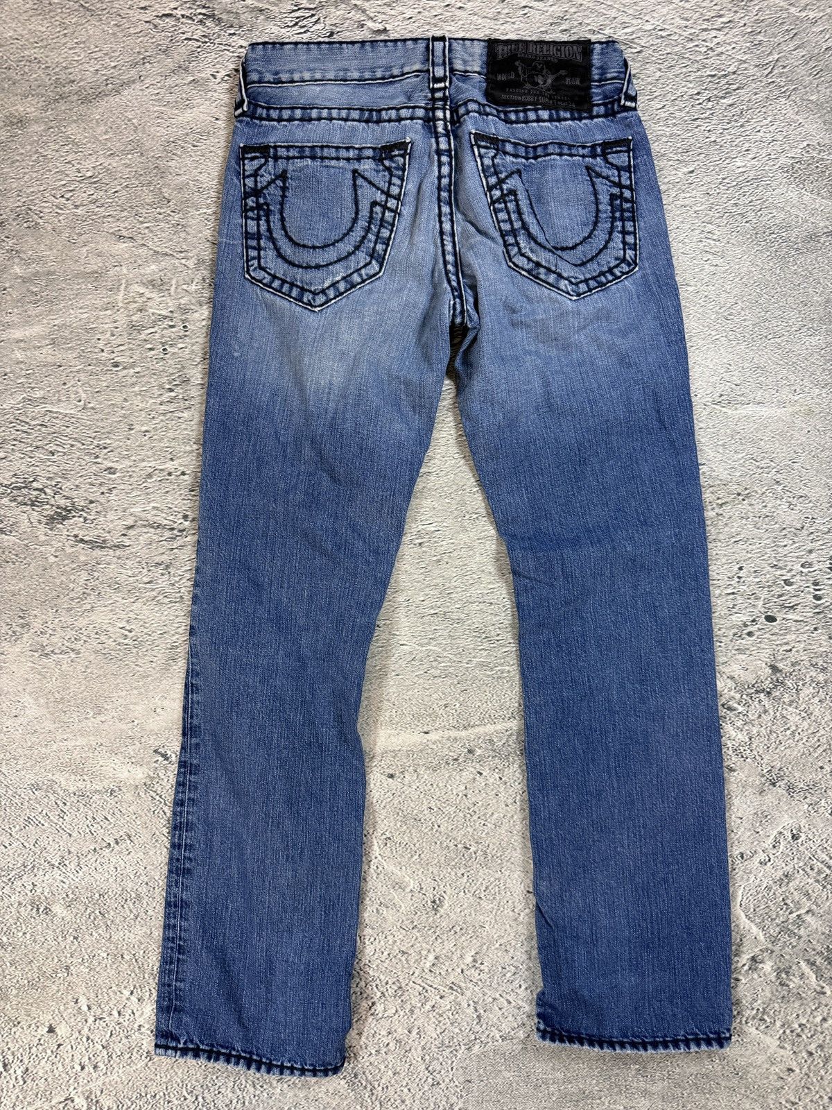 True Religion True Religion jeans blue vintage black stitch Bobby Super T Size US 31 - 1 Thumbnail