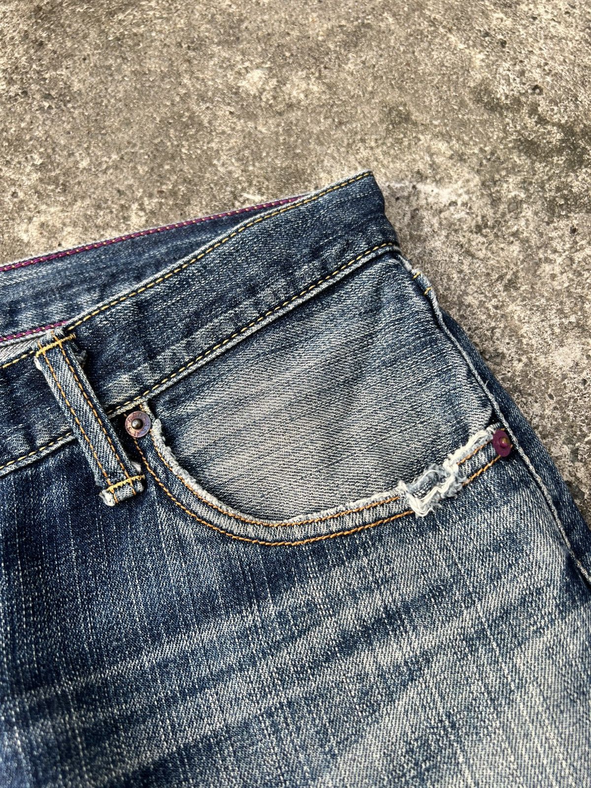 Levi's 💥Baggy💥Vintage Levi’s 503 Distressed Mud Wash Jean Size US 35 - 12 Thumbnail