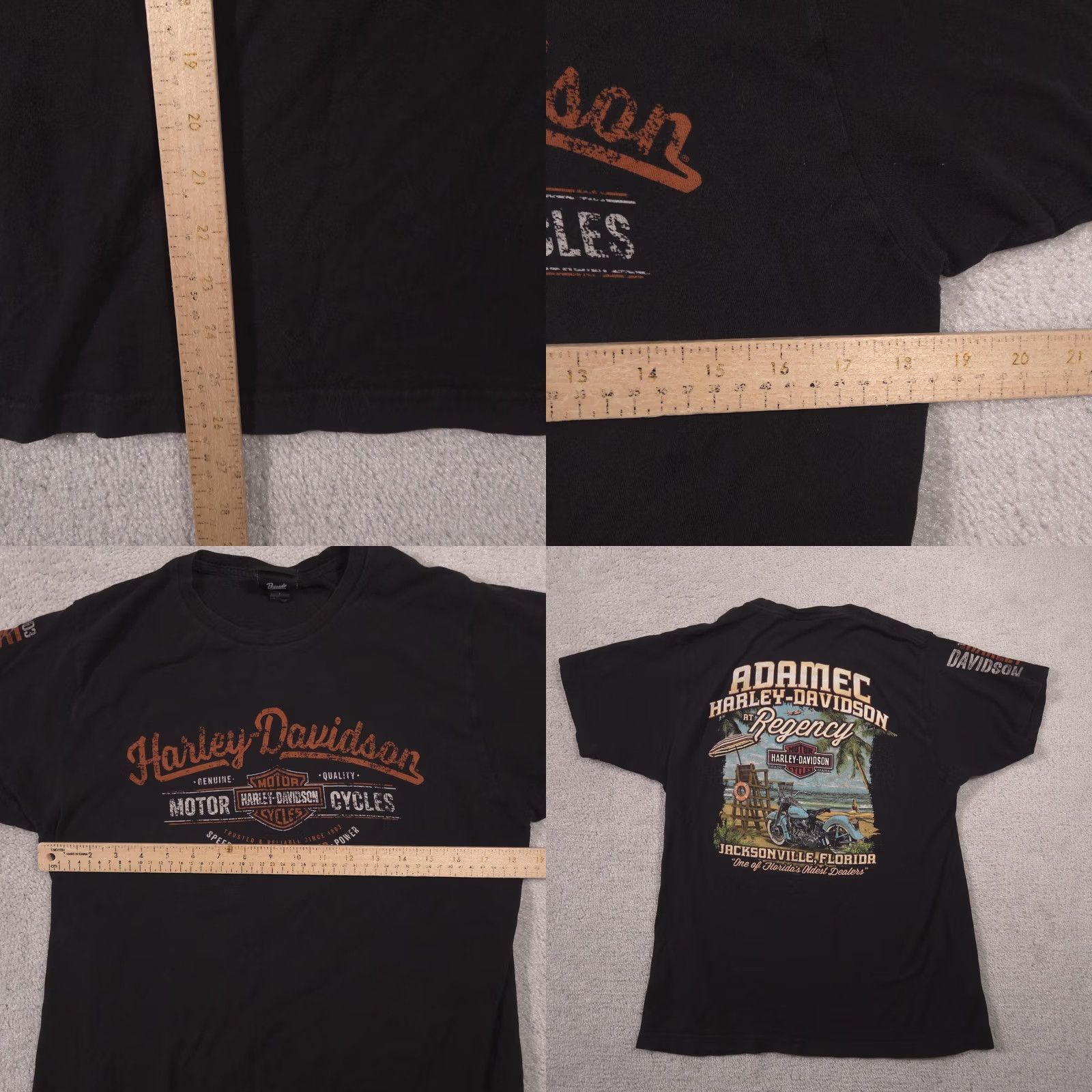 Harley Davidson Harley-Davidson Shirt Womens Large Black Graphic Tee Adamec Jacksonville Size L / US 10 / IT 46 - 8 Thumbnail