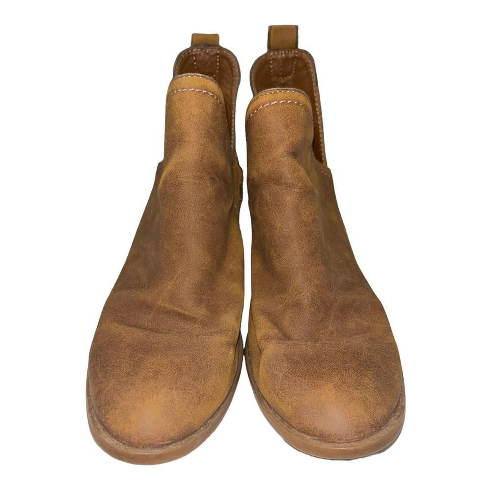 Designer Faux Leather Tan Booties Size 6.5 Size US 6.5 / IT 36.5 - 3 Thumbnail