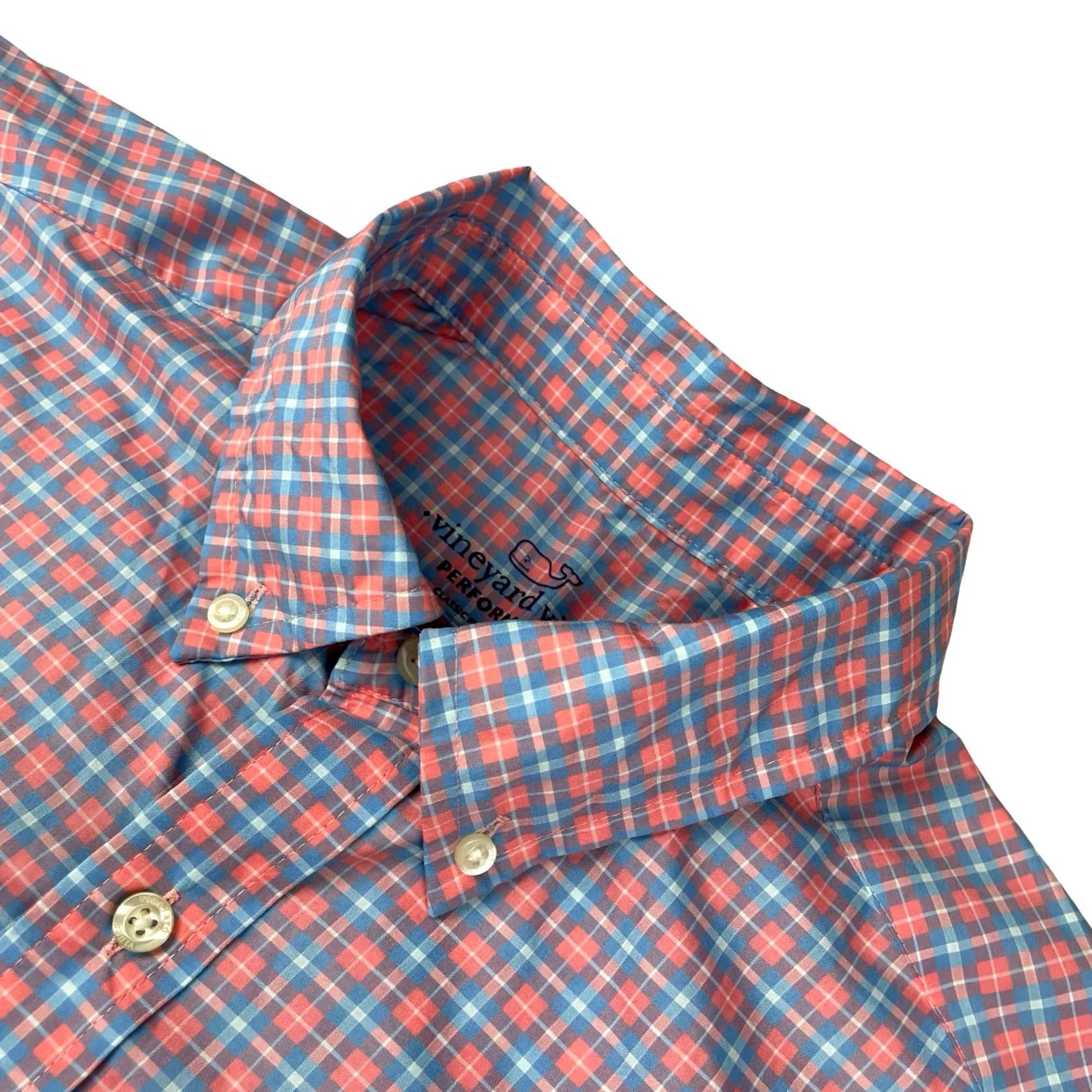 Vineyard Vines Vineyard Vines Shirt Mens M Blue Men Performance Classic Whale Pink Plaid Size US M / EU 48-50 / 2 - 2 Thumbnail