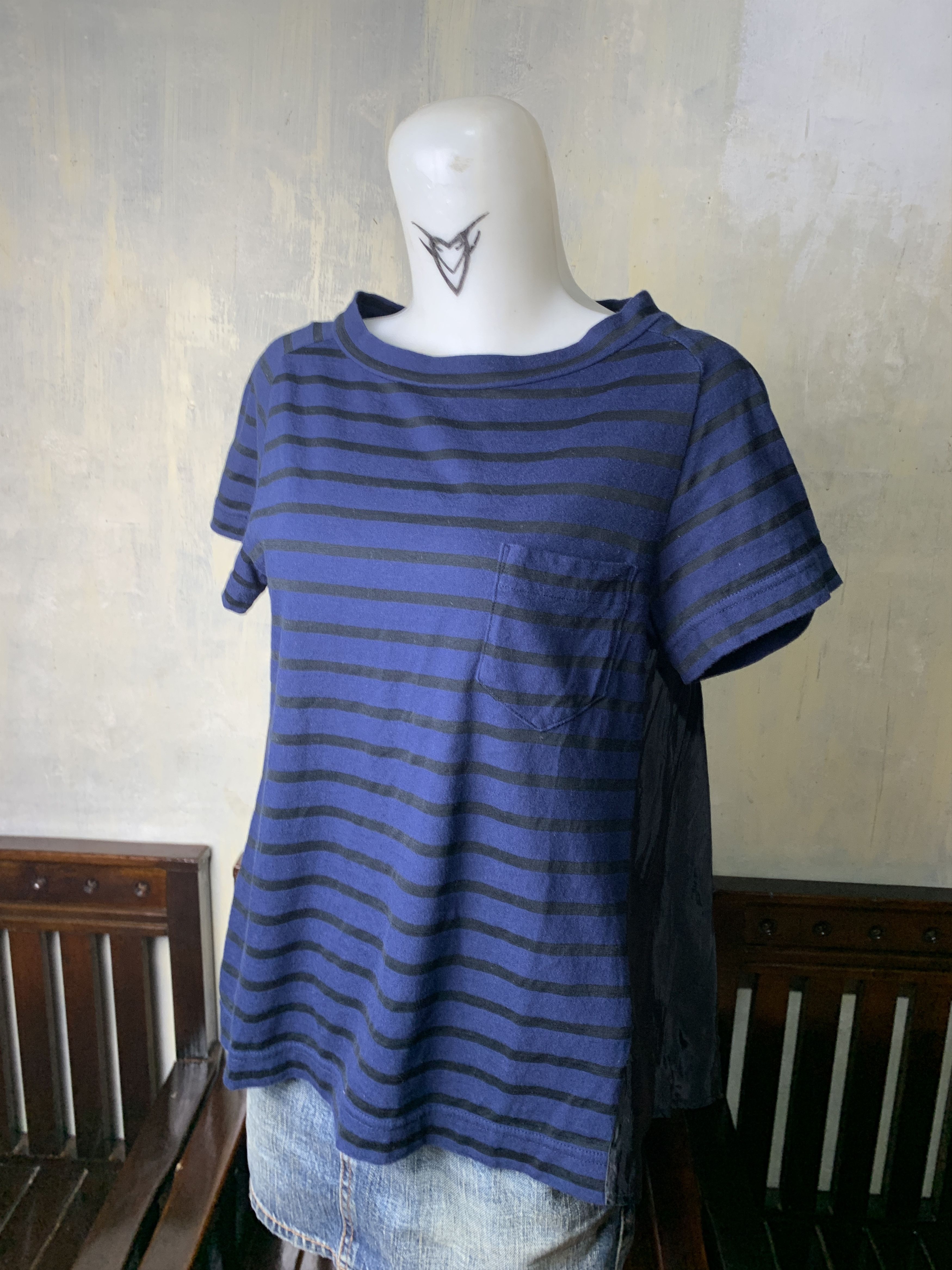 Sacai Sacai Luck Stripes Mix Silk Top (M) Size M / US 6-8 / IT 42-44 - 3 Thumbnail