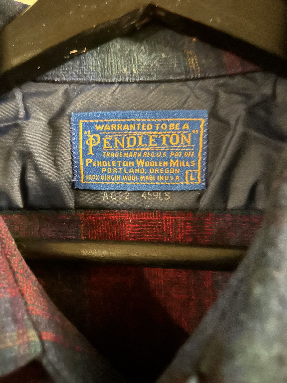 Pendleton Vintage 60s / 70s USA Pendleton Shadow Plaid Loop Collar L Size US L / EU 52-54 / 3 - 2 Thumbnail