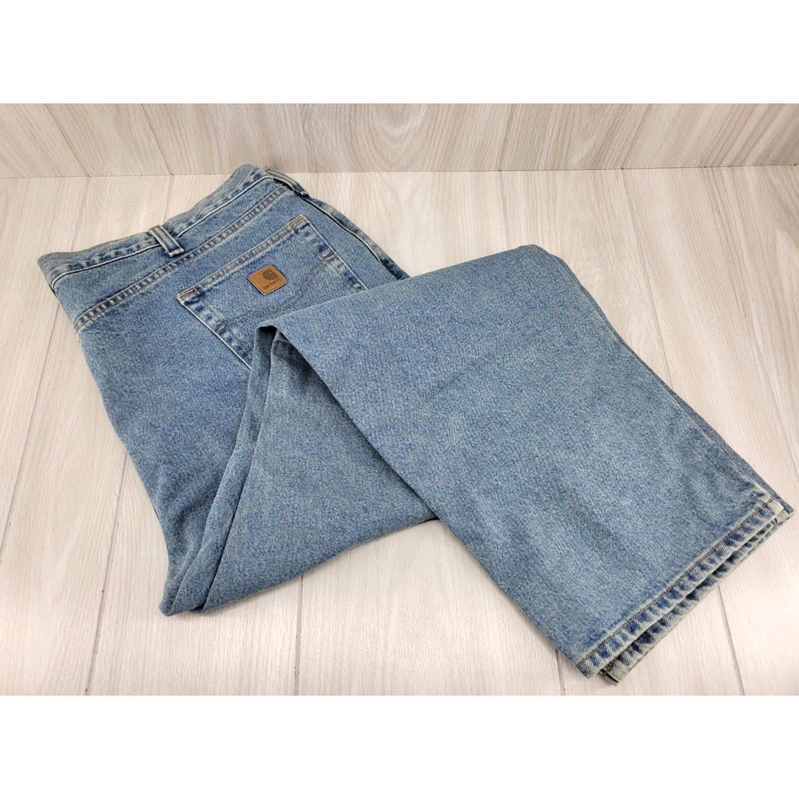 Carhartt Carhartt Mens Jeans Blue 46W 32L Denim 100% Cotton Relaxed Fit B480 LVB Mens Jeans Size US 30 / EU 46 - 4 Thumbnail