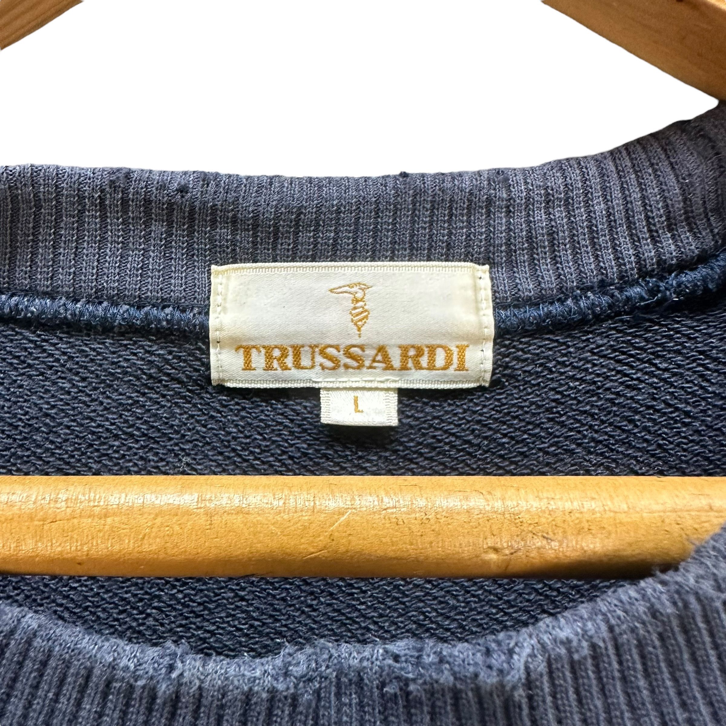 Trussardi TRASHED TRUSSARDI EMBROIDERY BIG LOGO SWEATSHIRT #8935-040 Size US L / EU 52-54 / 3 - 12 Thumbnail
