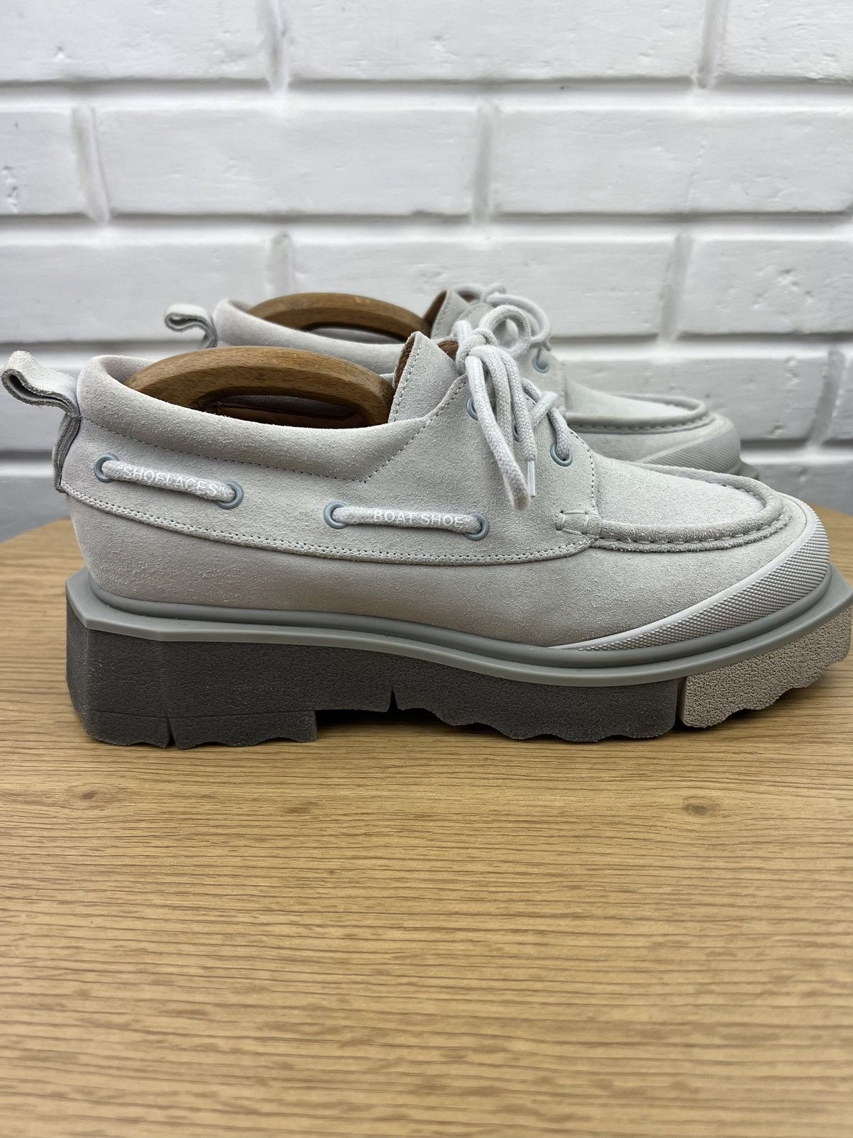 Off-White OFF-WHITE Derby Suede Boat Shoes SPONGE Rubber Sole Gray Size US 8 / EU 41 - 8 Thumbnail