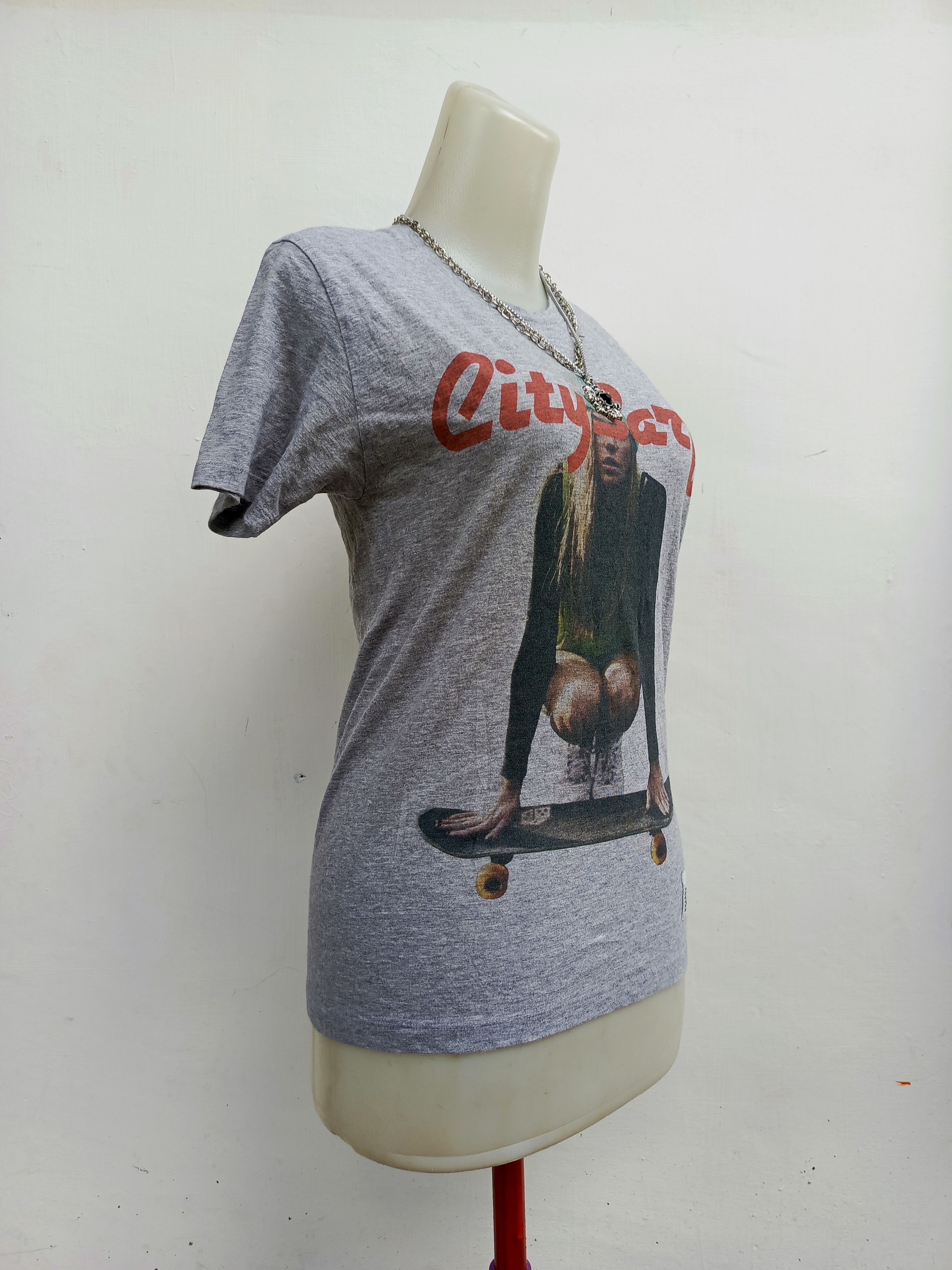 Japanese Brand Quote Tokyo Skateboard Photo Print Grey Heather Tee Size S / US 4 / IT 40 - 4 Thumbnail