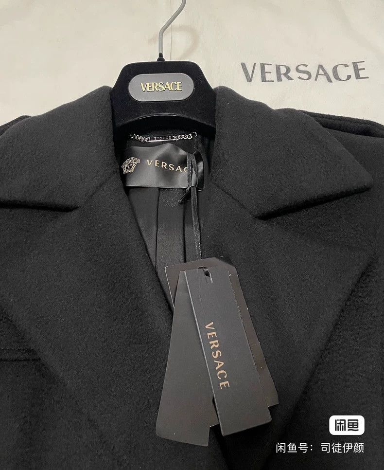 Versace Versace Black wool coat Size S / US 4 / IT 40 - 3 Thumbnail