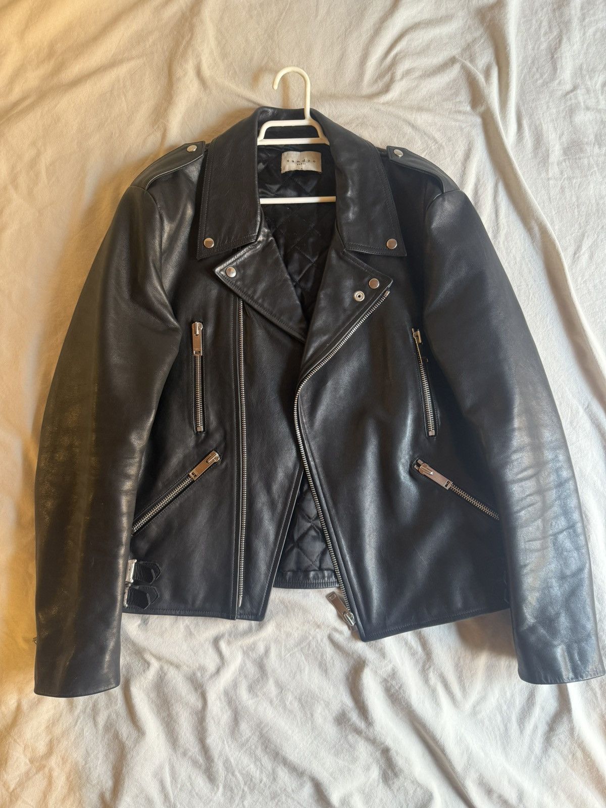Sandro Sandro leather biker jacket Size US XL / EU 56 / 4 - 10 Thumbnail