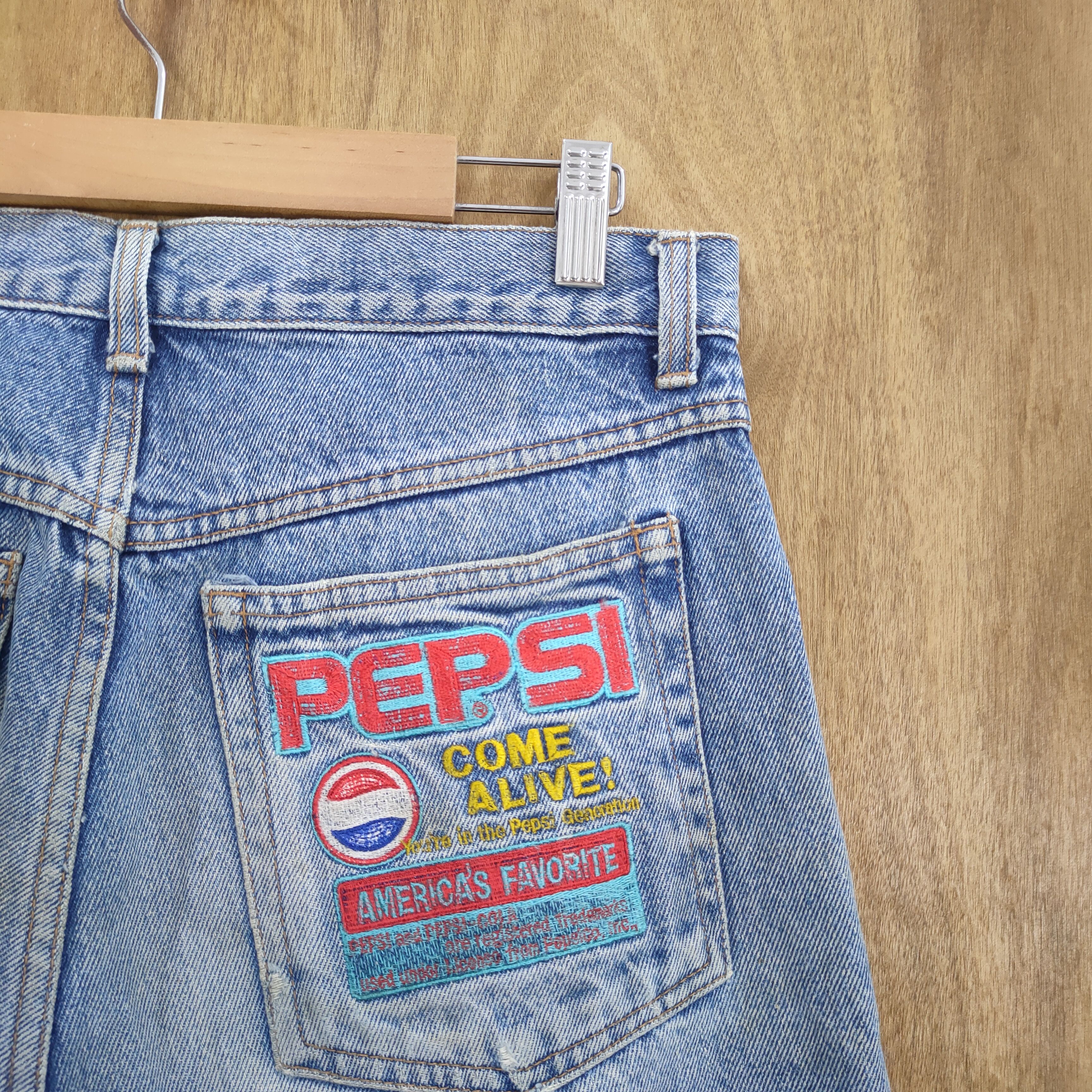 Pepsi 30×29 💥 VINTAGE PEPSI FADED DISTRESSED JEANS PANTS Size US 30 / EU 46 - 11 Thumbnail