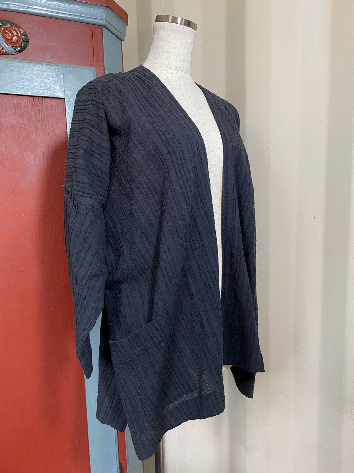 Issey Miyake Plantation Issey Miyake Black Haori Kimono Jacket Size US M / EU 48-50 / 2 - 8 Thumbnail