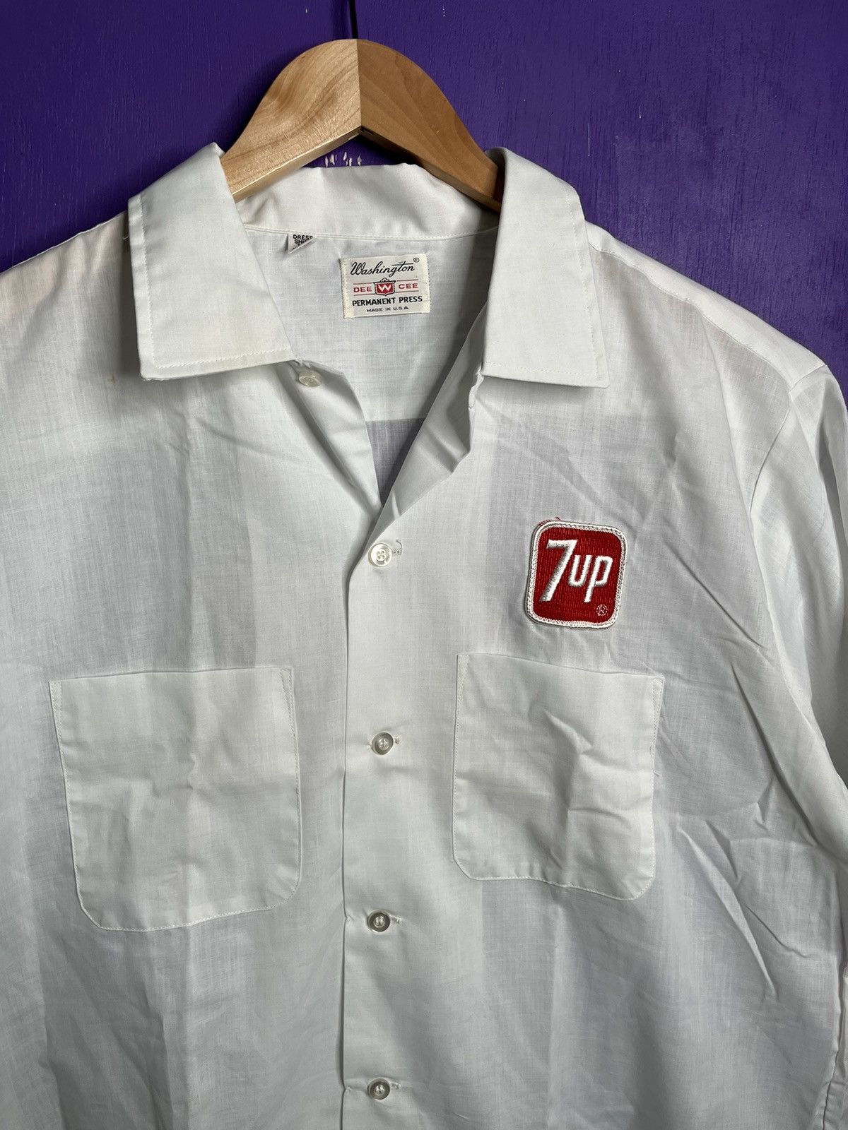 Vintage Vintage 70s 7-Up permapress patches work shirt Size US L / EU 52-54 / 3 - 3 Thumbnail
