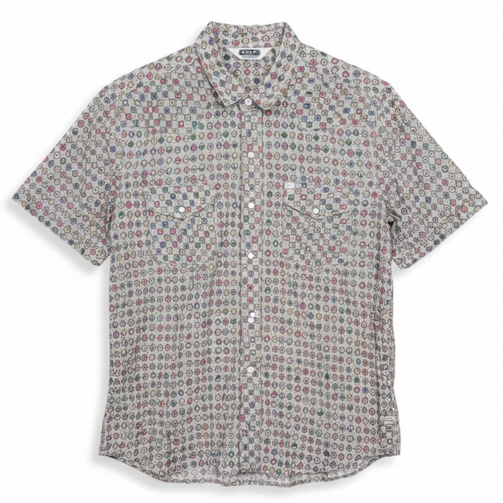 Salt Valley Salt Valley Western Mens L Geometric Tan S/S Pearl Snap Size US L / EU 52-54 / 3 - 1 Thumbnail