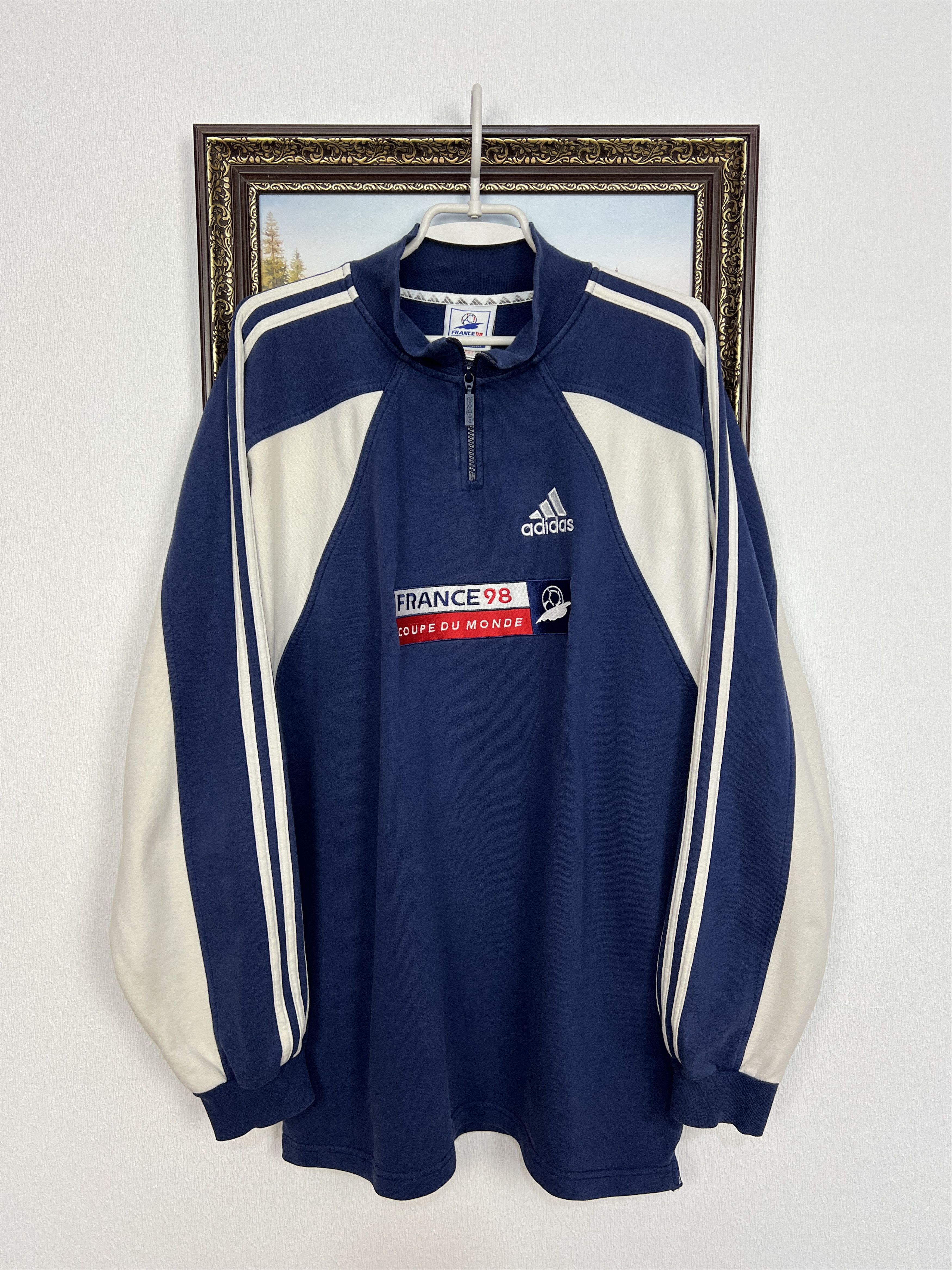 Adidas Vintage France World Cup Football Sweatshirt Long Sleeve Size US L / EU 52-54 / 3 - 1 Thumbnail