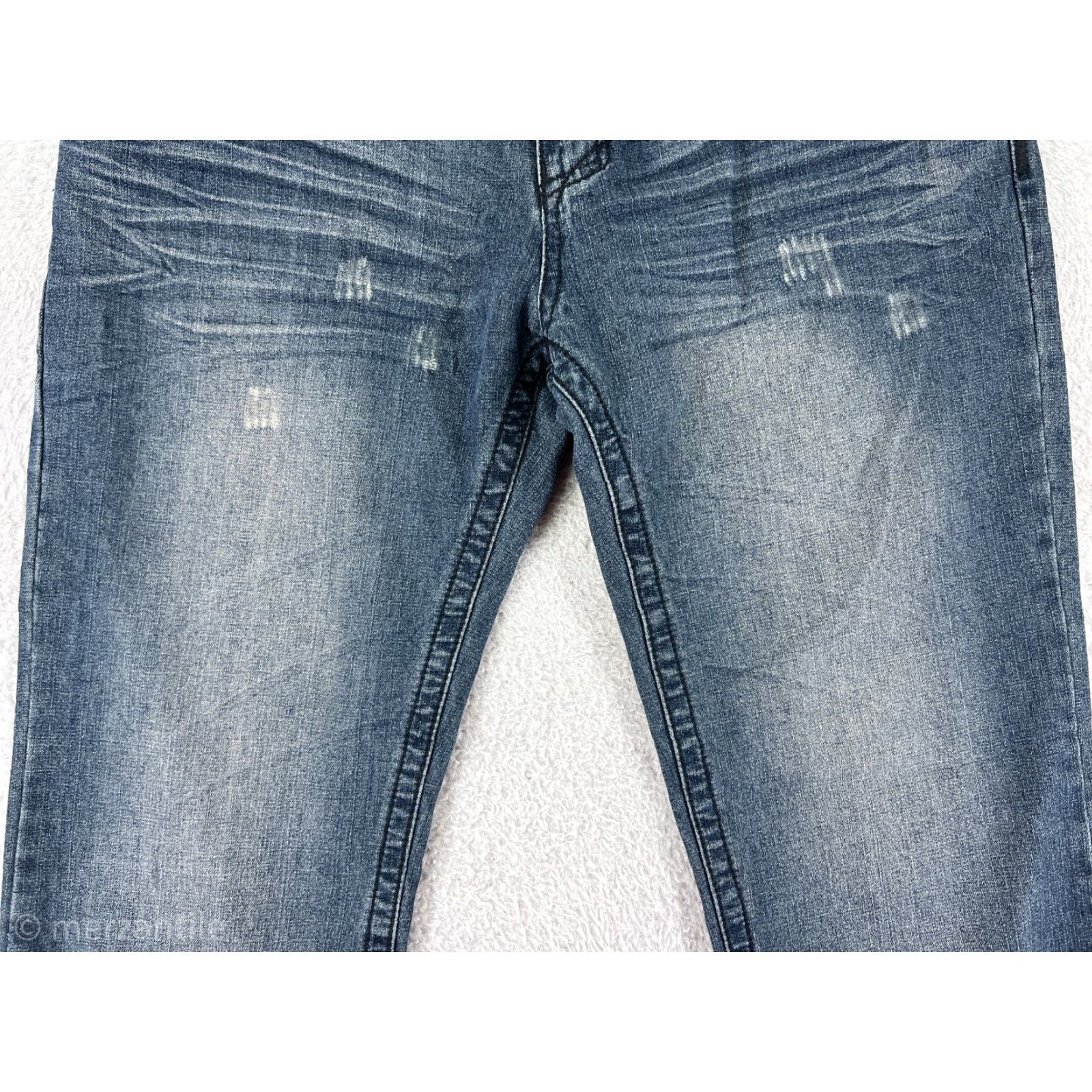 Vintage Xtreme Couture Jeans Womens 36 Blue Denim Bootcut Distressed Embroidered 5-Pocket Regular Inseam 30 Size 25" / US 0 / IT 36 - 7 Thumbnail