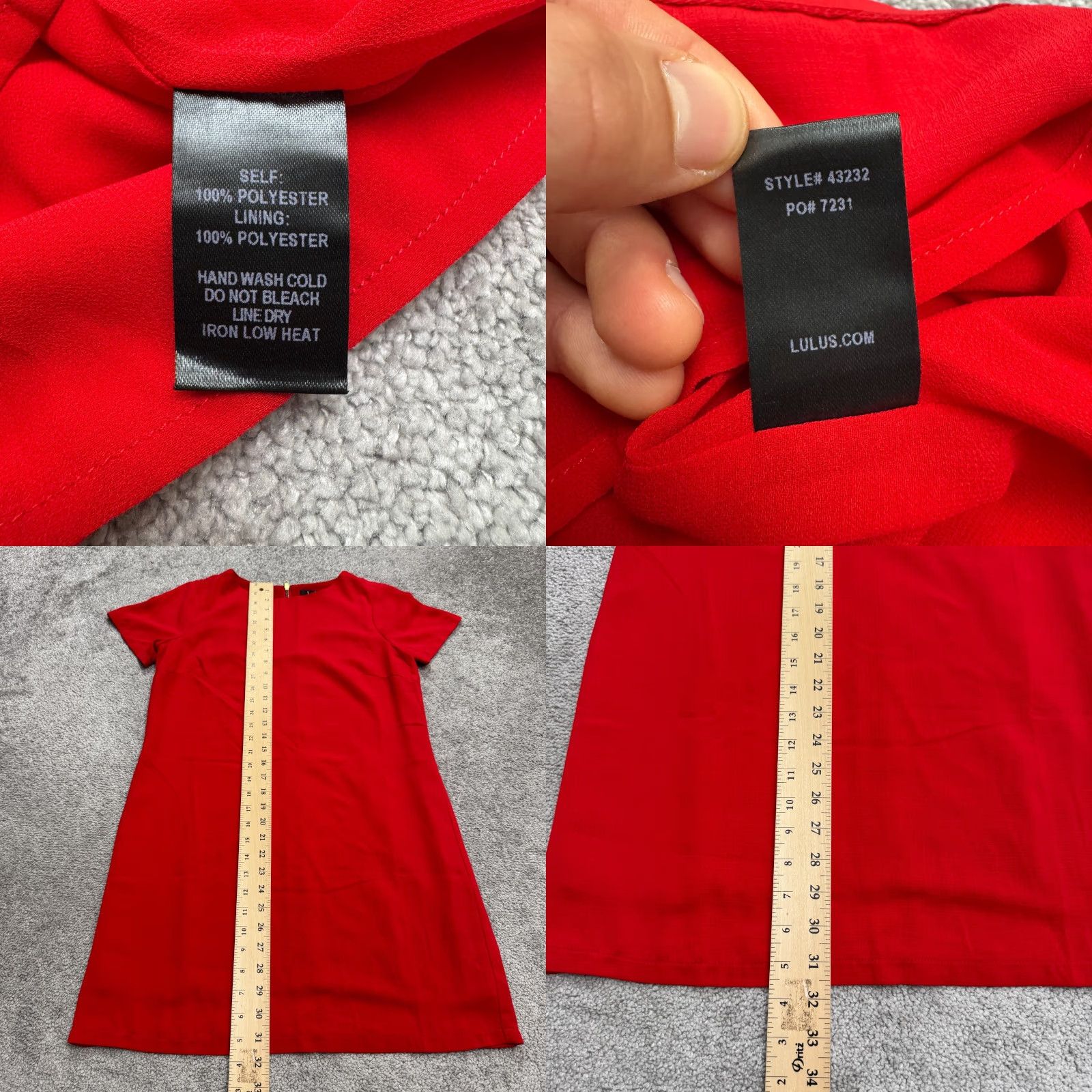 Lulus Lulus Dress Womens S Red Midi Shift Crew Neck Short Sleeve Workwear Classic Officewear Size 28" / US 6 / IT 42 - 8 Thumbnail