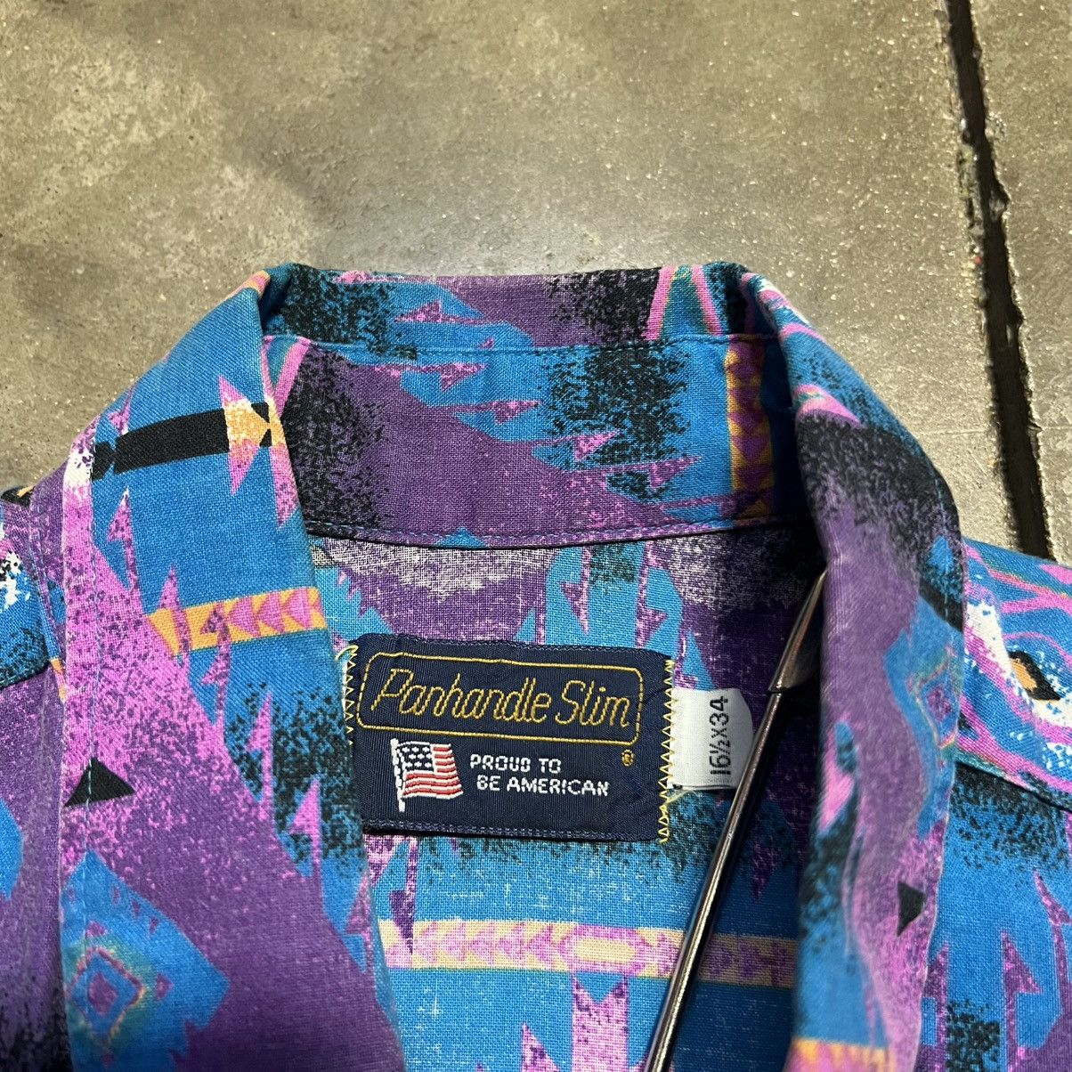Panhandle Slim Vintage 80s Panhandle Slim Aztec Western Shirt Button Up USA Size US M / EU 48-50 / 2 - 8 Thumbnail
