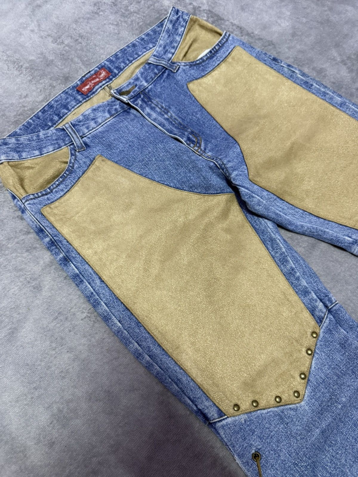5351 POUR LES HOMMES × Japanese Brand × Tornado Mart Romantic Mocha Western Panel Lace Up Flared Jeans Size US 30 / EU 46 - 9 Thumbnail