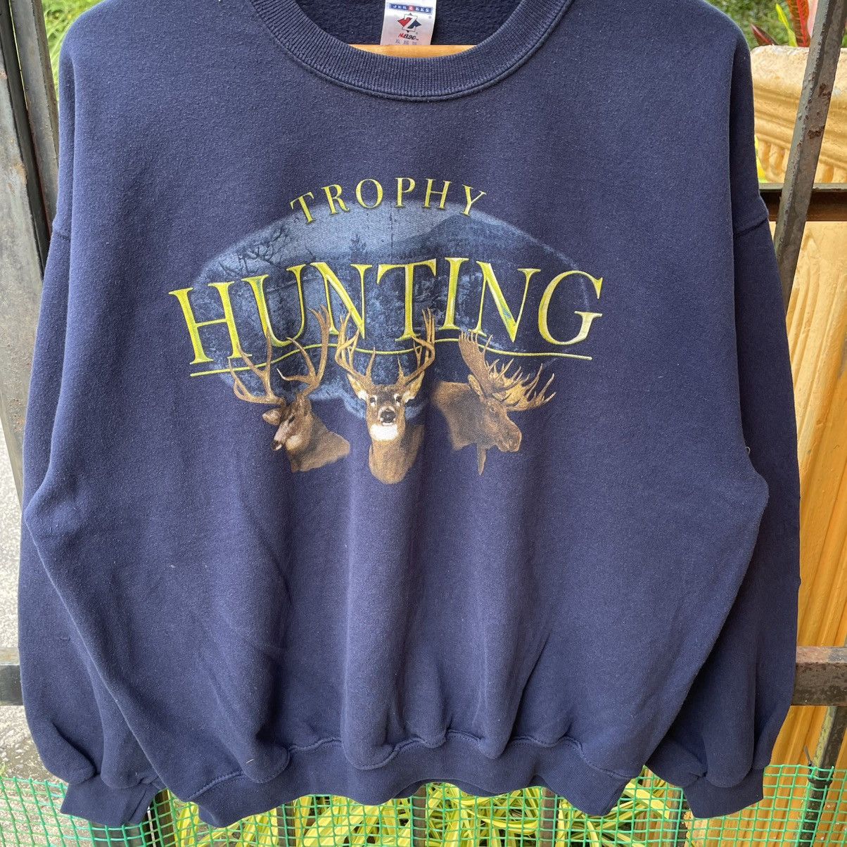 Habitat × Jerzees × Vintage 🔥Vintage Jerzees Hunting Trophy Habitat Sweatshirts Size US XL / EU 56 / 4 - 4 Thumbnail