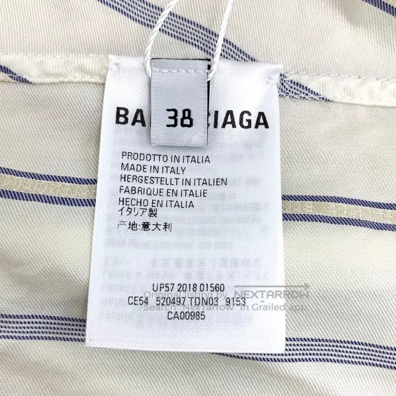 Balenciaga Balenciaga size 38 White Striped Tie Bow Mulberry Silk Lon Size S / US 4 / IT 40 - 6 Thumbnail