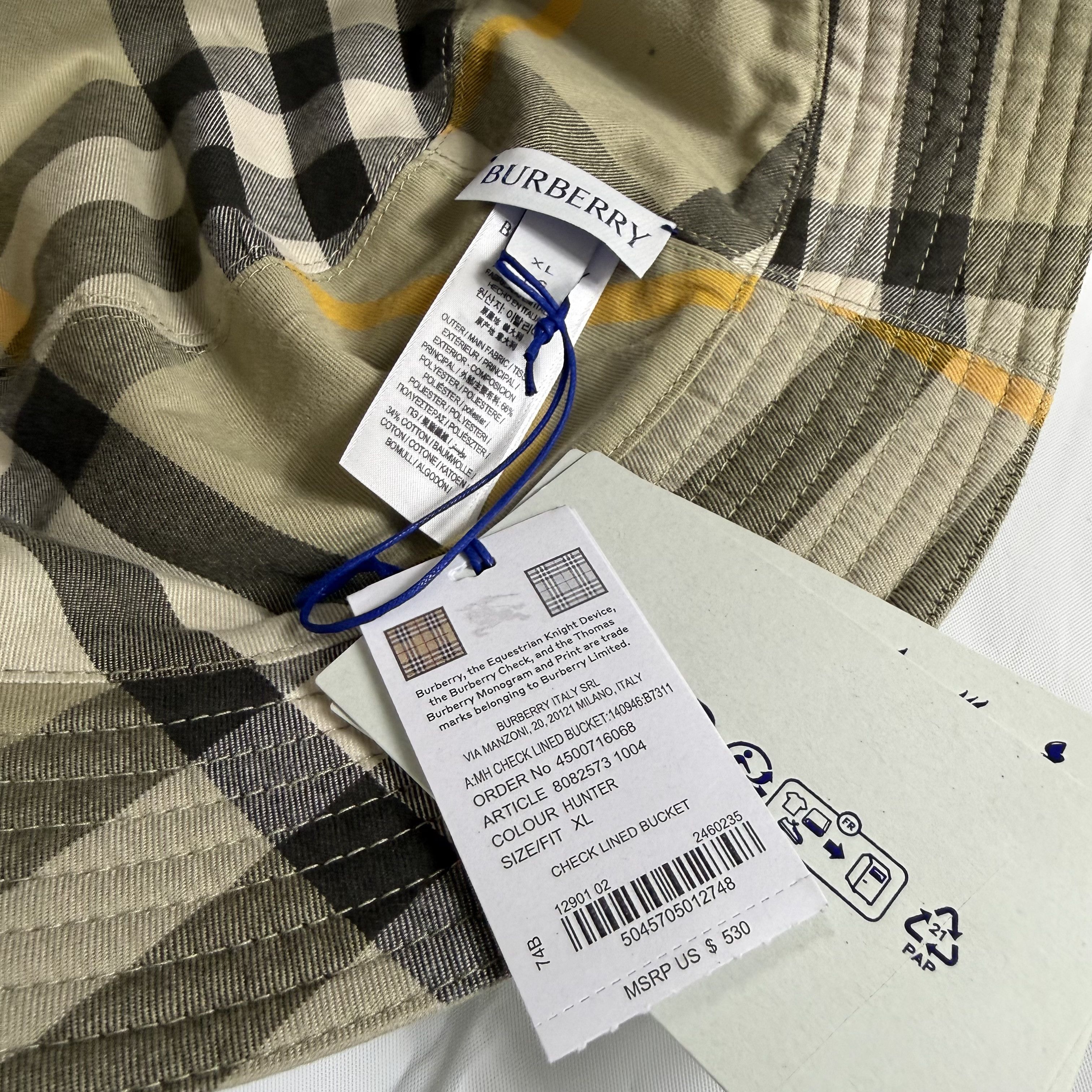 Burberry Burberry Reversible Bucket Hat Hunter Green Logo XL Size ONE SIZE - 9 Thumbnail