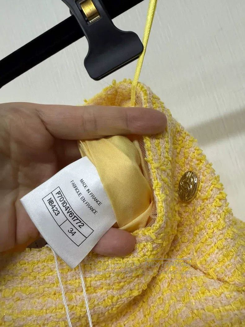 Chanel Chanel 21P chick yellow twill tweed skirt Size 42" / US 20 - 5 Thumbnail
