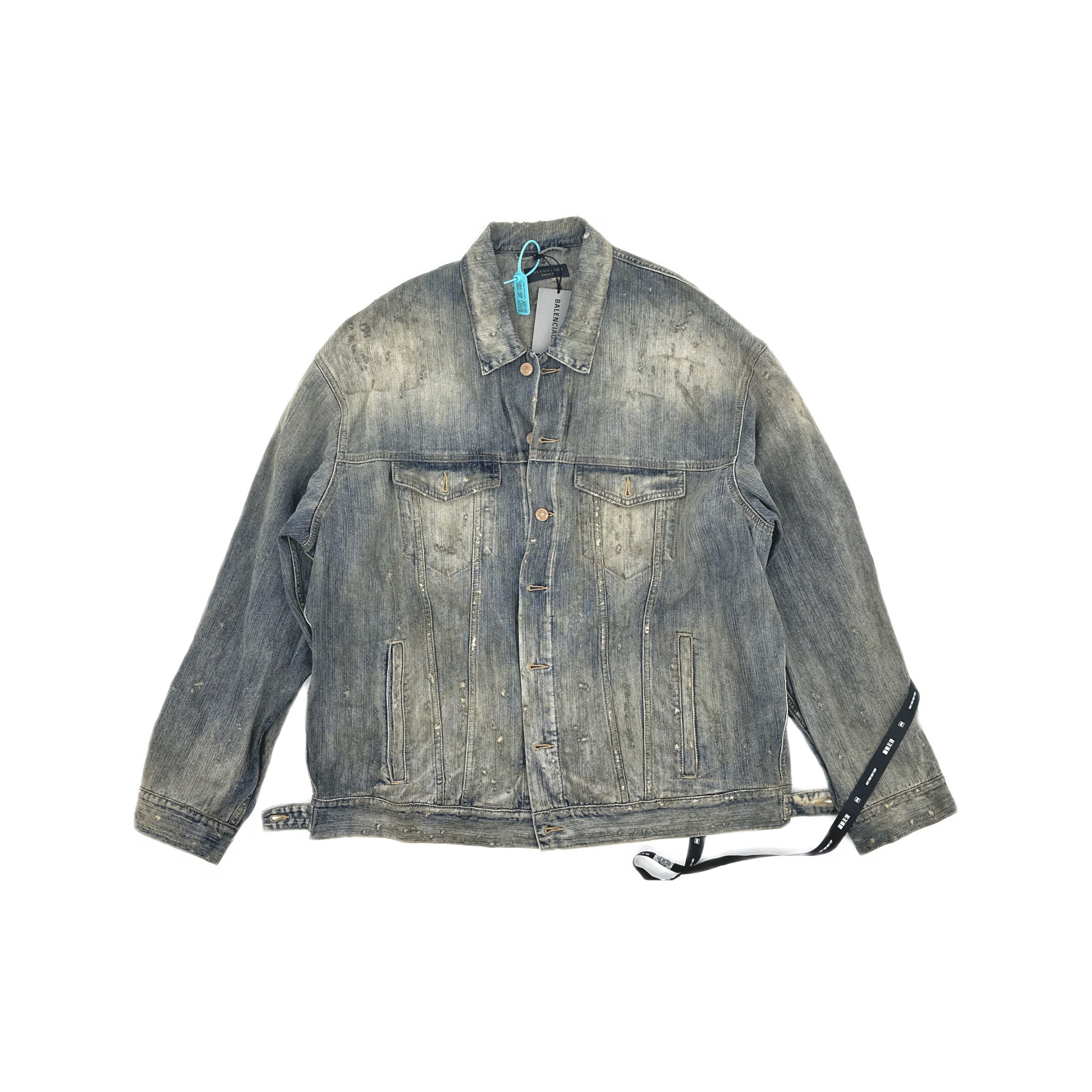 Balenciaga Balenciaga Rhinestone Logo Denim Jacket Size 2 Size M / US 6-8 / IT 42-44 - 1 Thumbnail